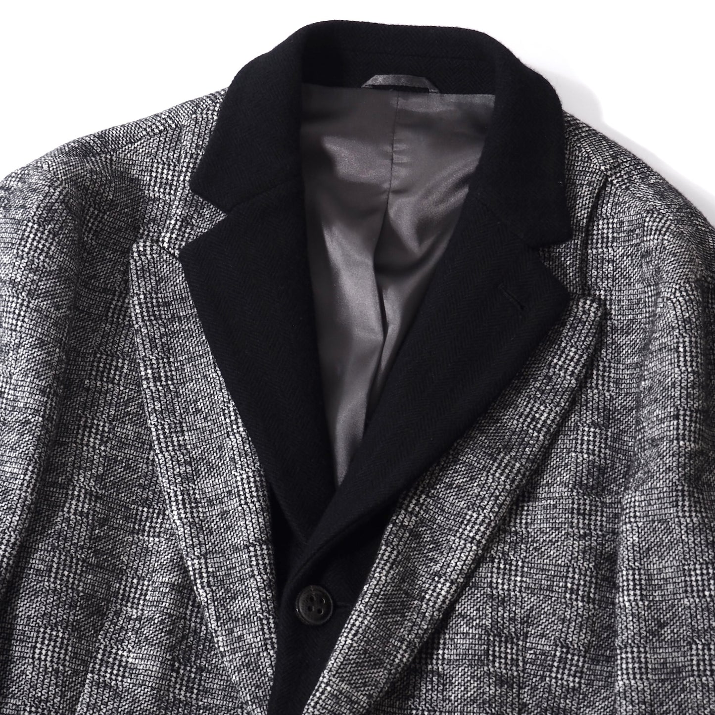 美品 ジョルジオアルマーニ GIORGIO ARMANI レイヤード ジャケット 50 グレンチェック メンズ 正規品 5-YG015