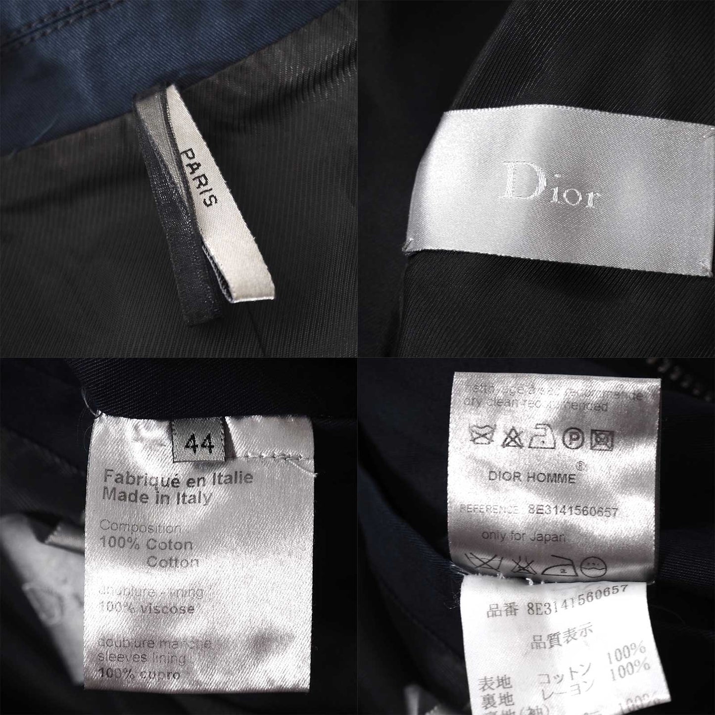 良品 ディオールオム DIOR HOMME 08SS クリスヴァンアッシュ ジャケット ブルゾン 44 ネイビー メンズ 正規品 5-YG025