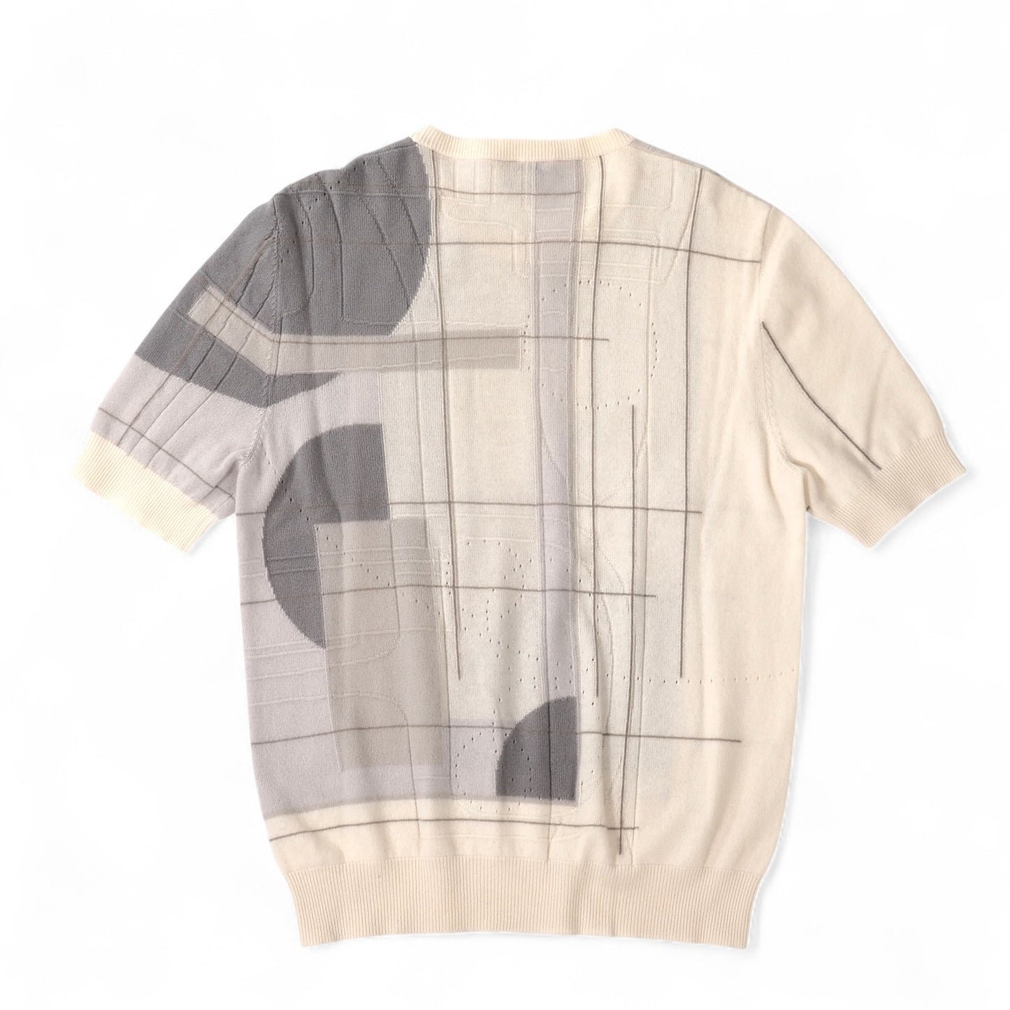 エルメス HERMES カシミヤ 半袖 ニット セーター M マルチカラー メンズ 正規品 5-YH001