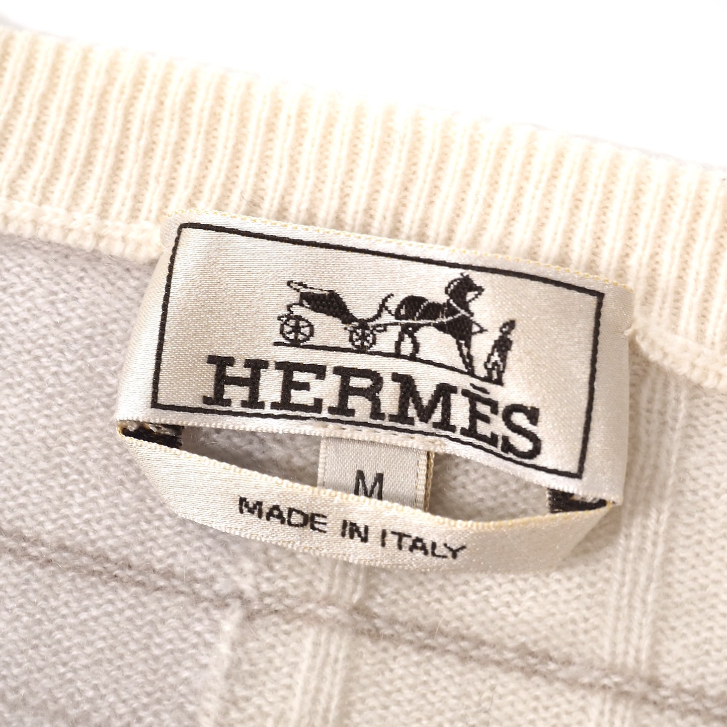 エルメス HERMES カシミヤ 半袖 ニット セーター M マルチカラー メンズ 正規品 5-YH001