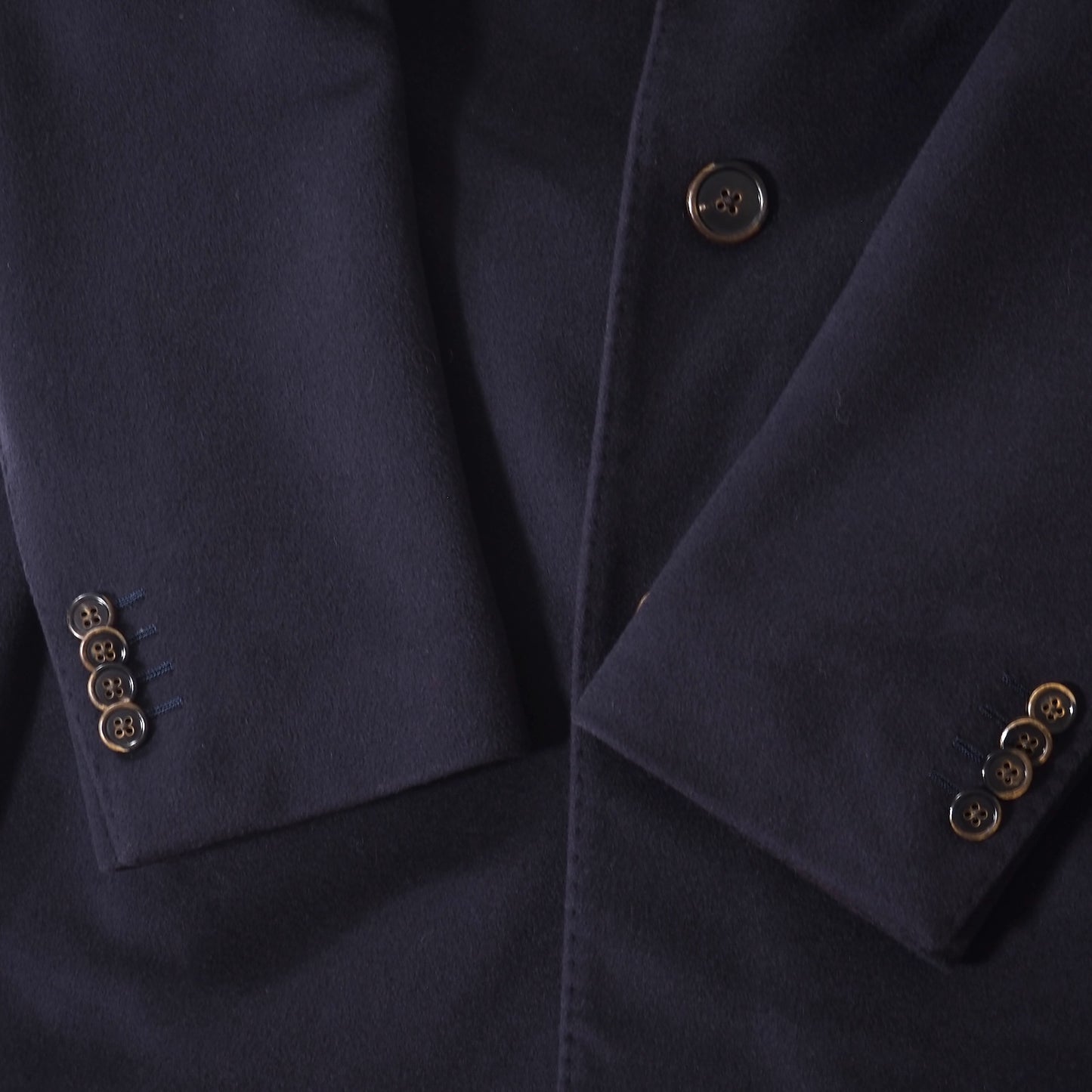 美品 ラルディーニ LARDINI ウール カシミヤ ブートニエール付 チェスターコート 46 ダークネイビー メンズ 正規品 5-YH002