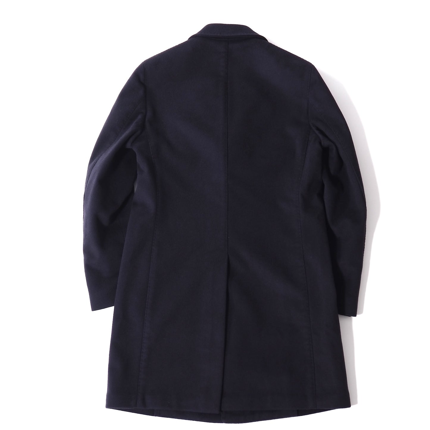 美品 ラルディーニ LARDINI ウール カシミヤ ブートニエール付 チェスターコート 46 ダークネイビー メンズ 正規品 5-YH002