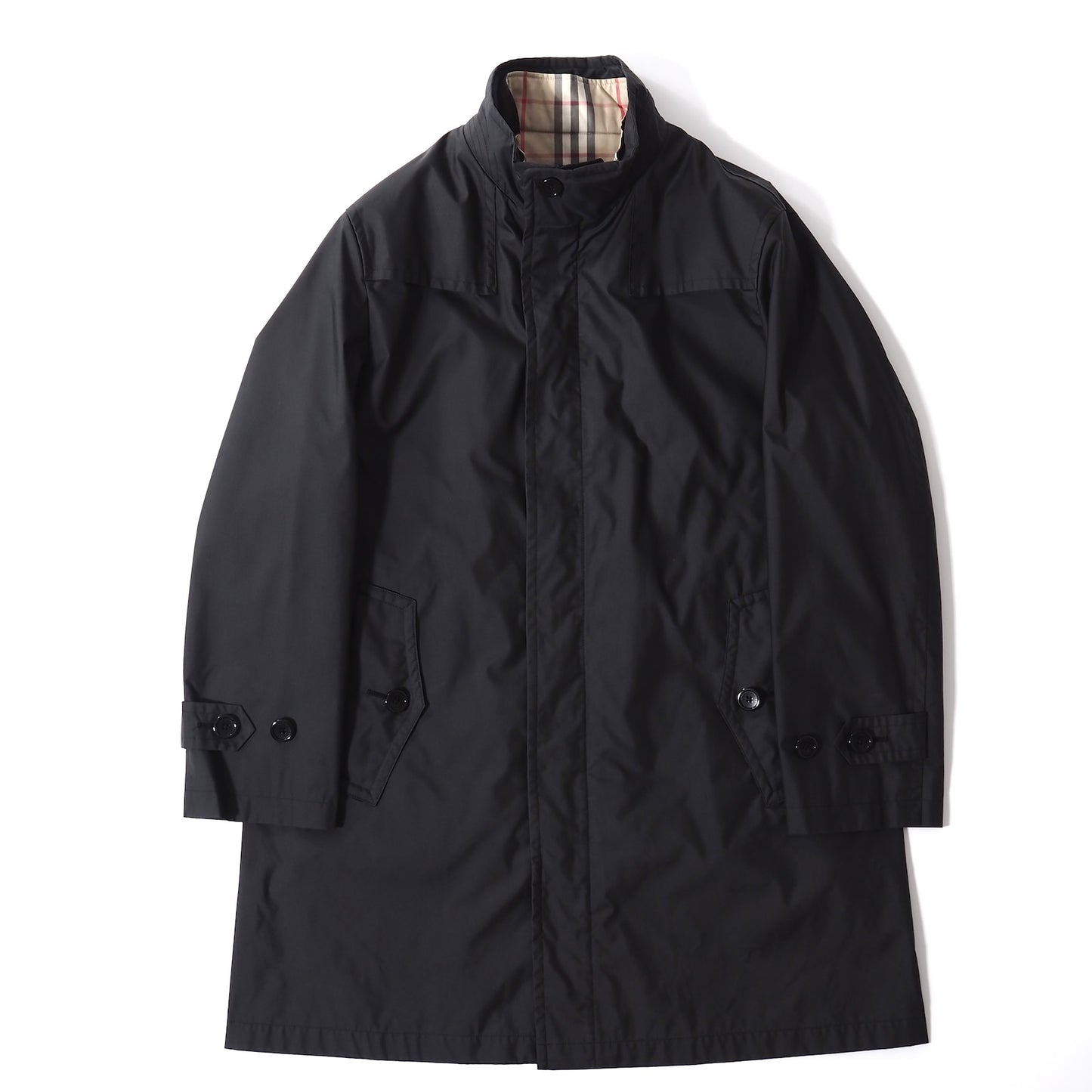 バーバリー ロンドン BURBERRY LONDON ライナー付き スタンドカラー コート M ブラック メンズ 正規品 5-YH004