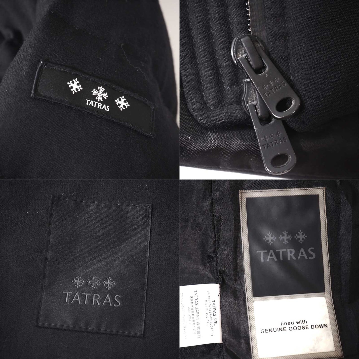 良品 タトラス TATRAS 2020年製 ウール ヘルボ ダウンジャケット 01 ブラック メンズ 正規品 5-YI002