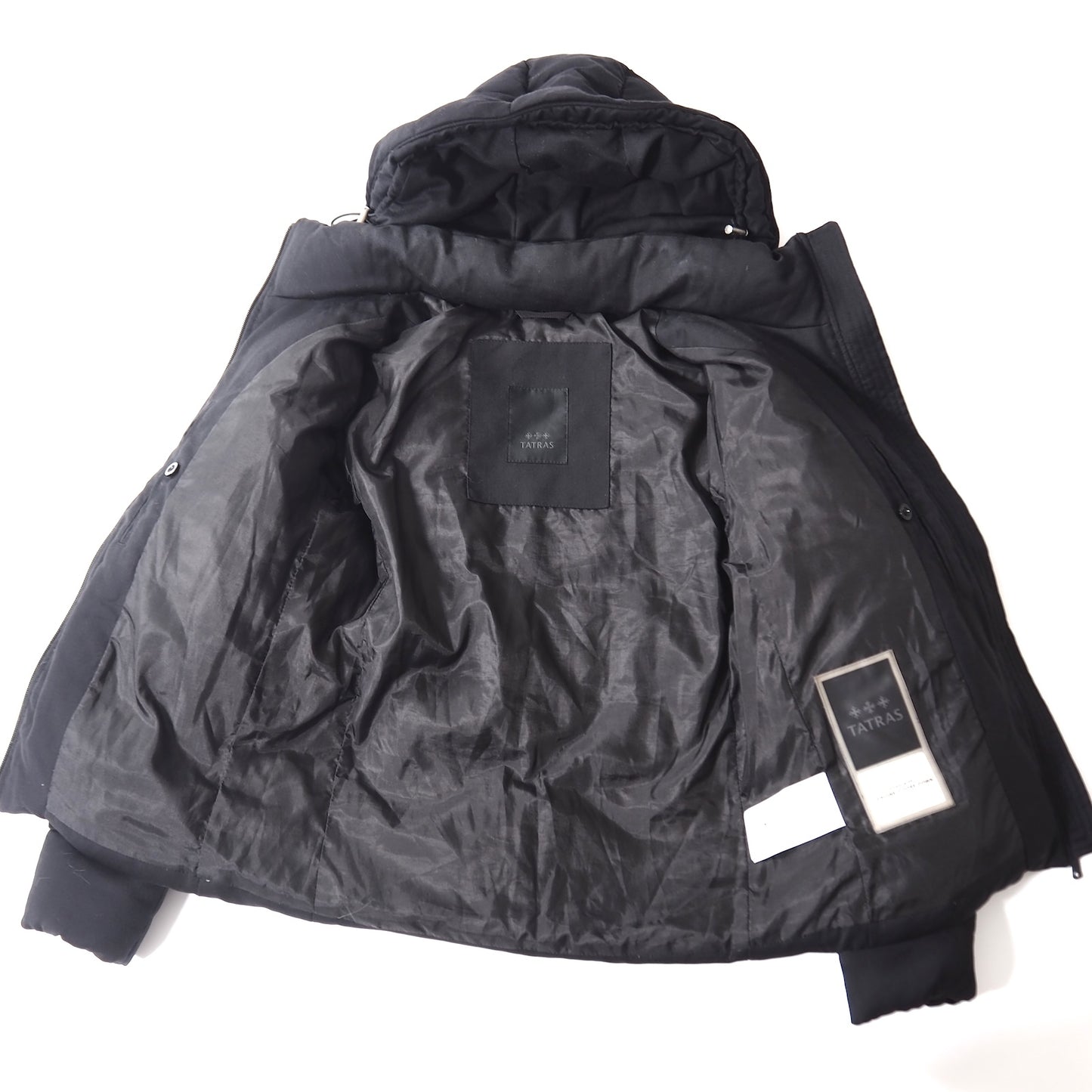 良品 タトラス TATRAS 2020年製 ウール ヘルボ ダウンジャケット 01 ブラック メンズ 正規品 5-YI002