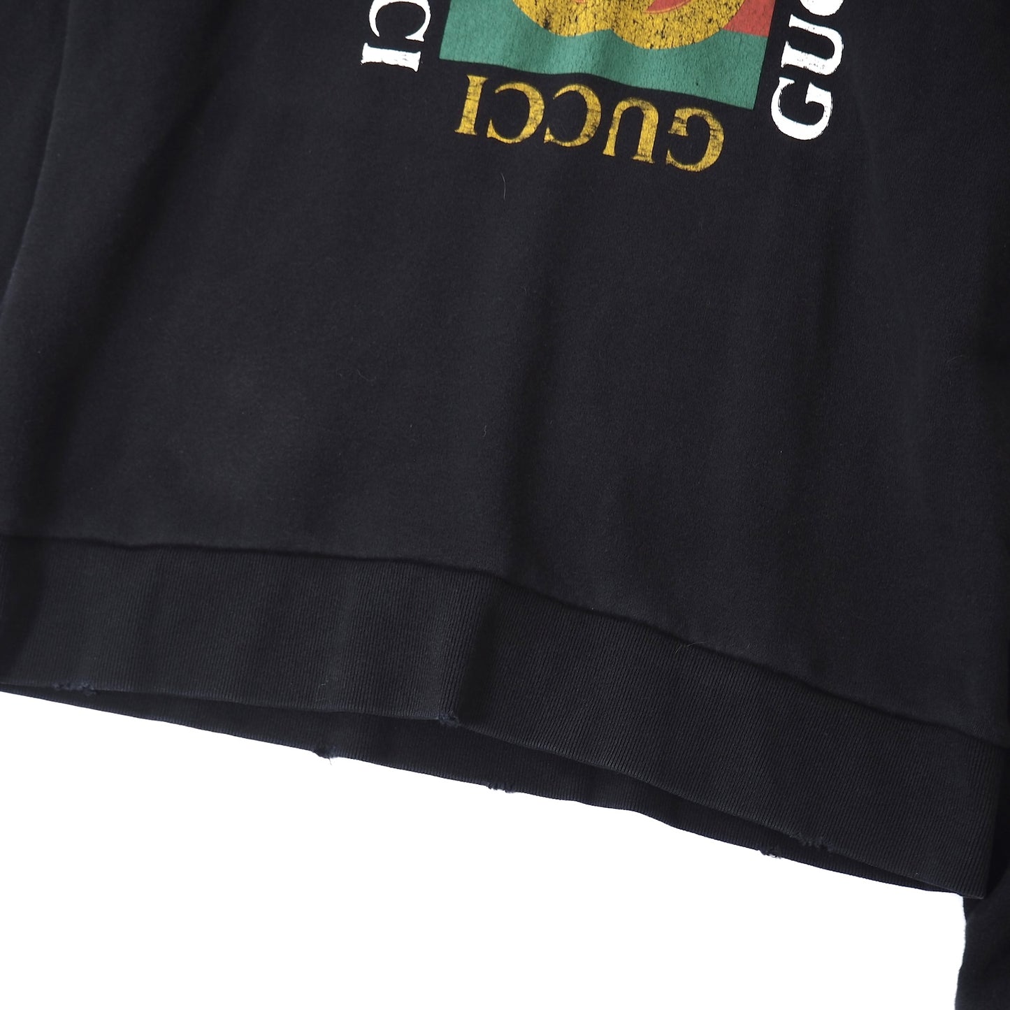 グッチ GUCCI ヴィンテージ加工 ロゴプリント パーカー XL ブラック メンズ 正規品 5-YI003