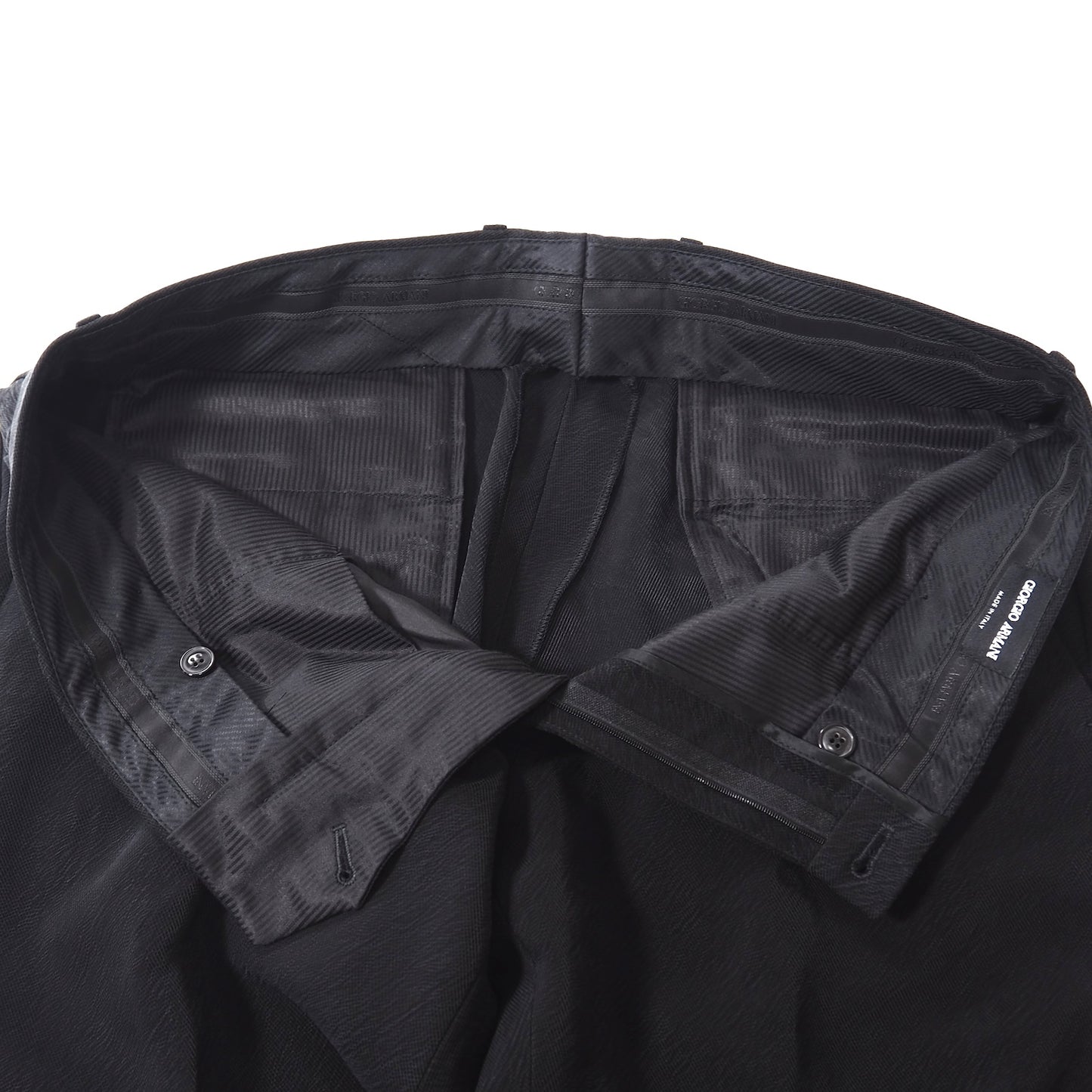 美品 ジョルジオアルマーニ GIORGIO ARMANI 2020年製 スラックス パンツ トラウザー 52 ブラック メンズ 正規品 5-YI004