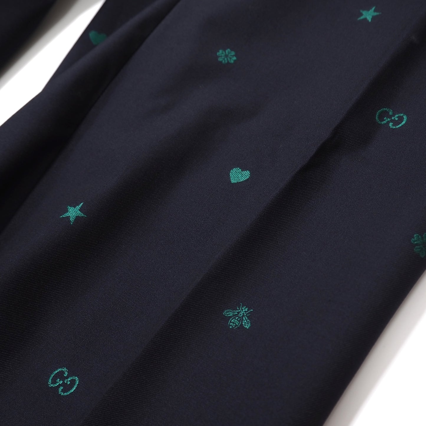 極美品 グッチ GUCCI ウール Bee刺繍 イージー スラックス トラウザー 50 ダークネイビー メンズ 正規品 5-YI009