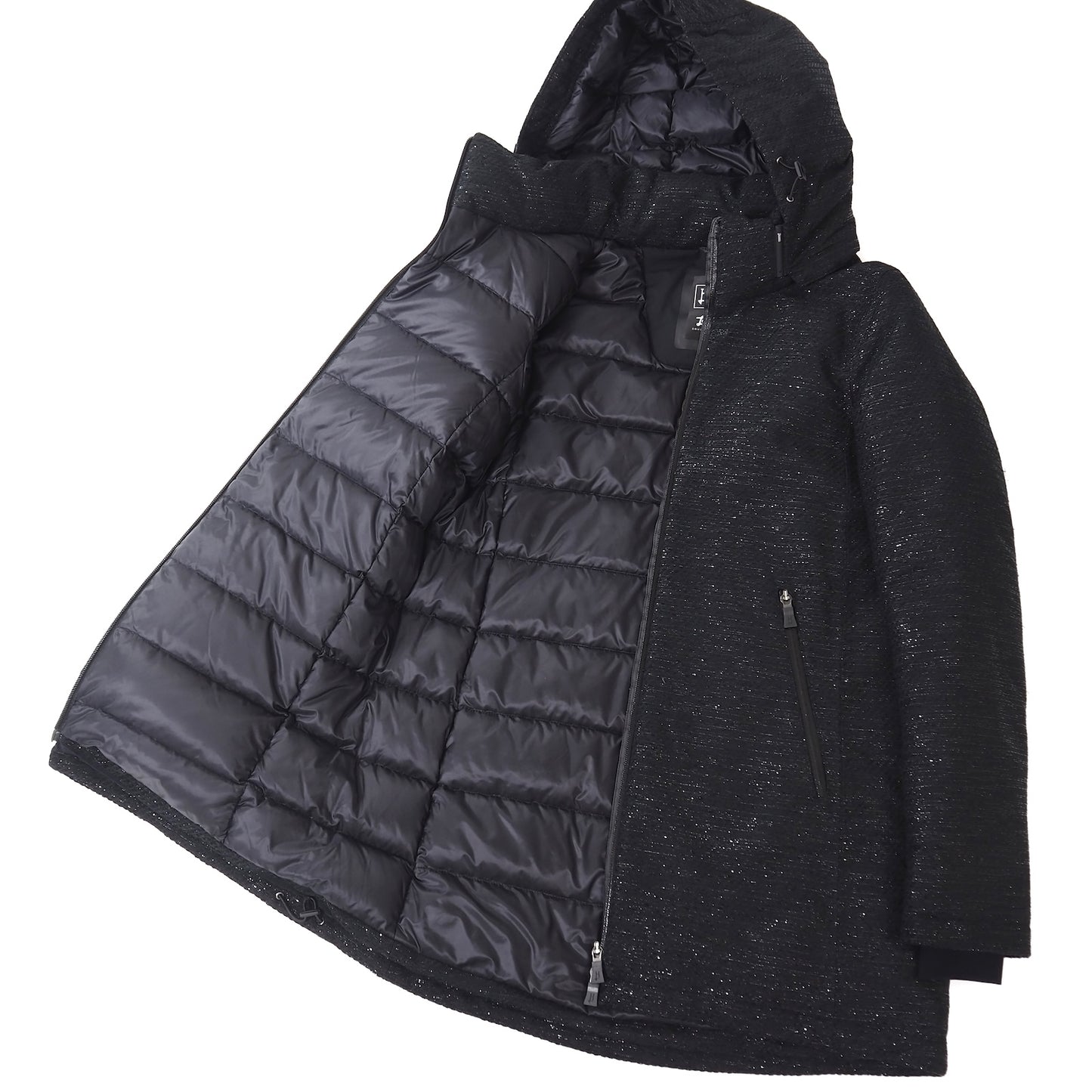 美品 ヘルノ HERNO Laminor ダウンコート 40 ブラック レディース 正規品 5-YI011