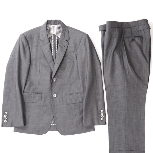 良品 トムブラウン THOM BROWNE ウール シルク スーツ ジャケット パンツ 0 グレー メンズ 正規品 5-YJ003