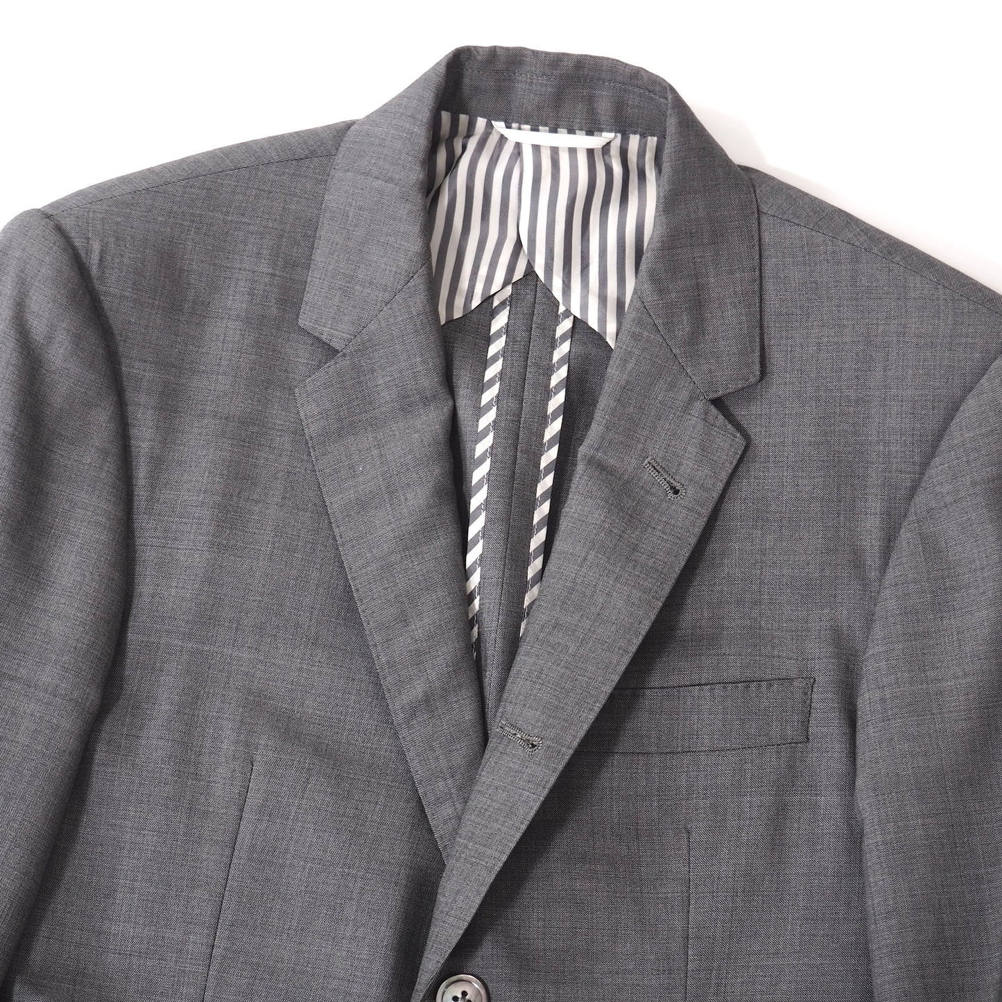 良品 トムブラウン THOM BROWNE ウール シルク スーツ ジャケット パンツ 0 グレー メンズ 正規品 5-YJ003