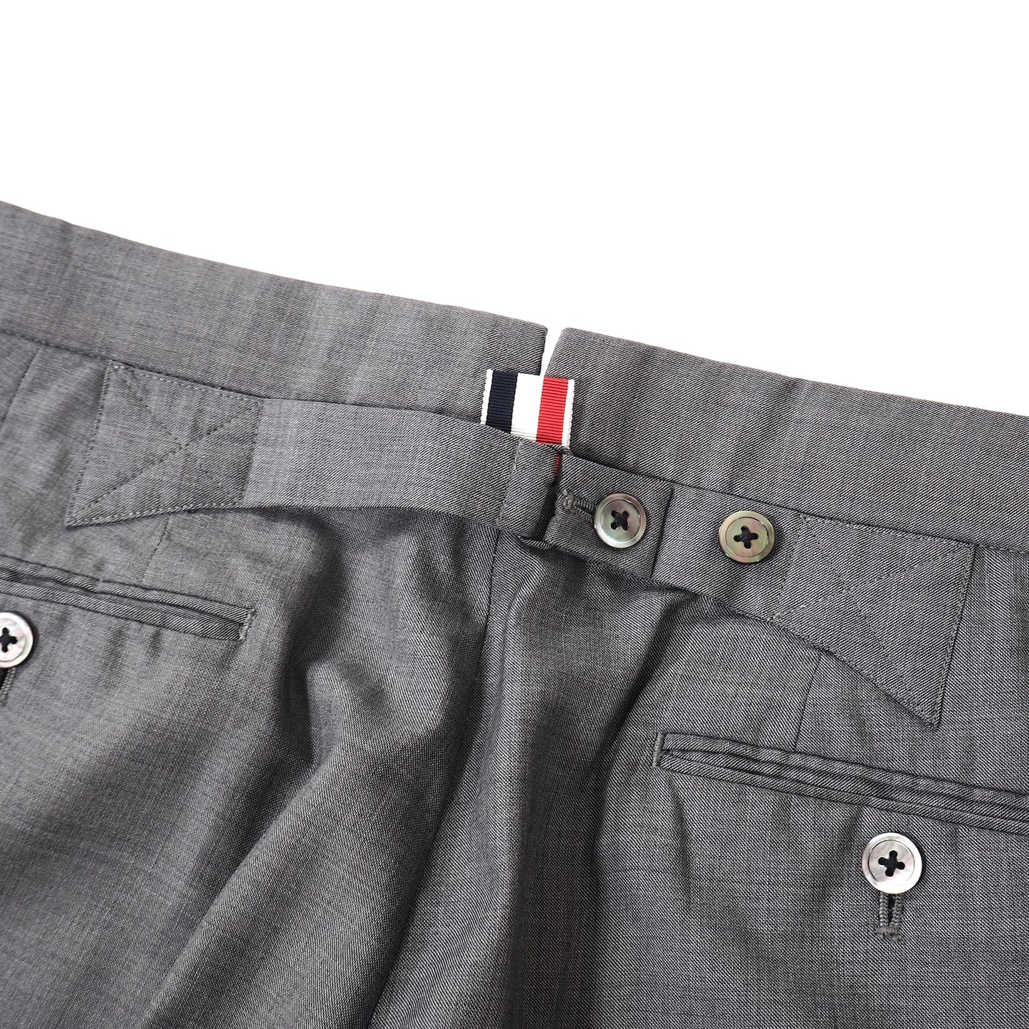 良品 トムブラウン THOM BROWNE ウール シルク スーツ ジャケット パンツ 0 グレー メンズ 正規品 5-YJ003