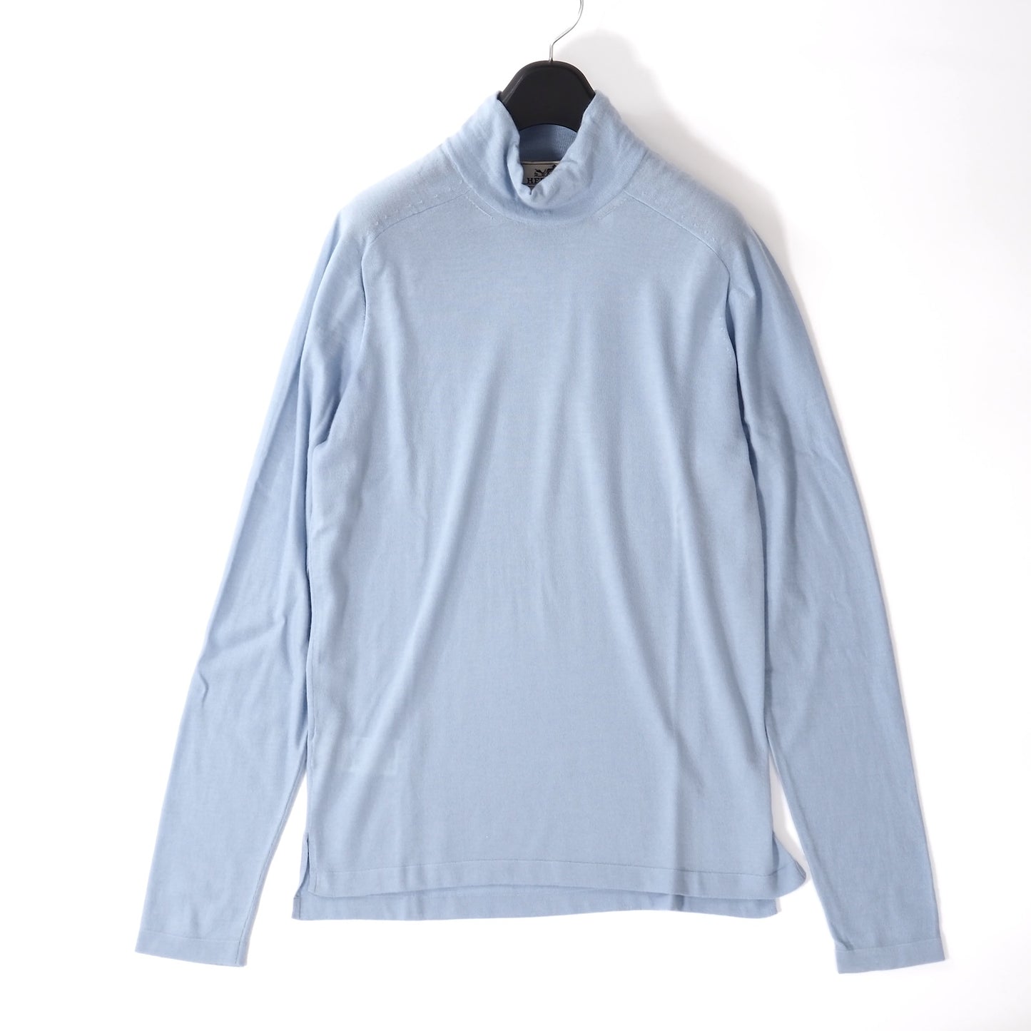 エルメス HERMES ピュアカシミヤ ハイネック セーター M ブルーグレー メンズ 正規品 5-YJ004