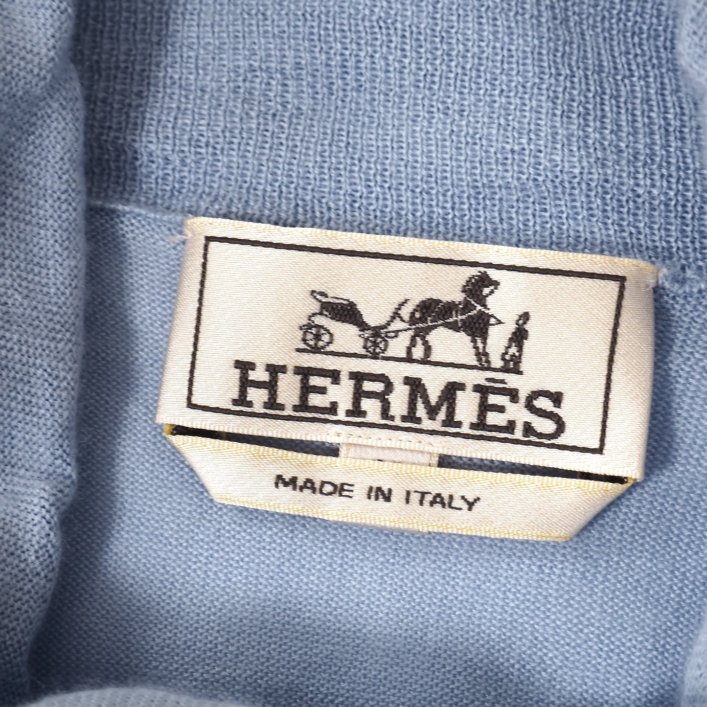 エルメス HERMES ピュアカシミヤ ハイネック セーター M ブルーグレー メンズ 正規品 5-YJ004