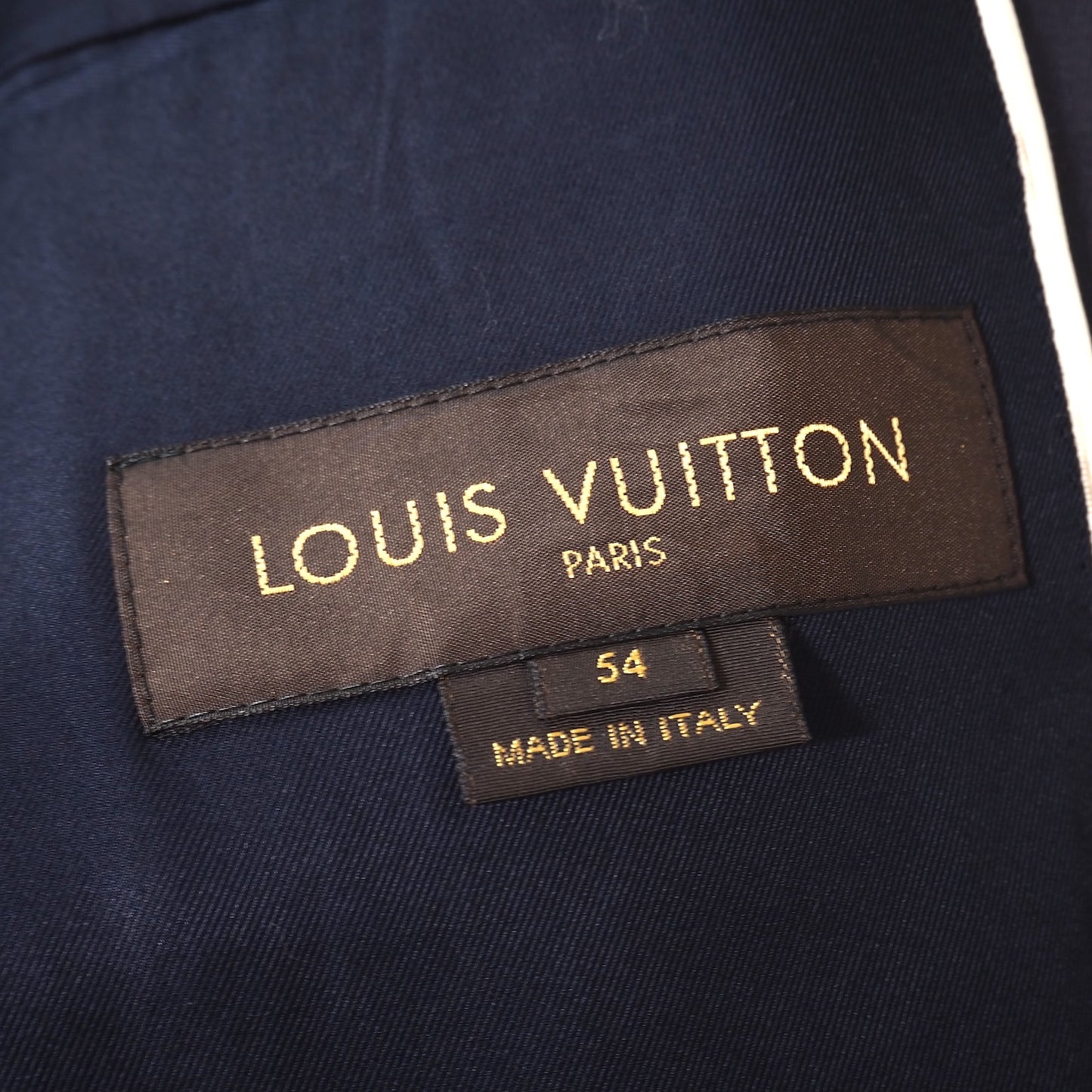 ルイヴィトン Louis Vuitton コットン リネン エンブロイダリーワッペン ジャケット ブレザー 54 ネイビー メンズ 正規品 5-YK004