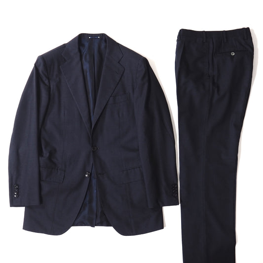 良品 キートン Kiton イタリア製 14micron ウール スーツ 46 ダークネイビー メンズ 正規品 5-YK007