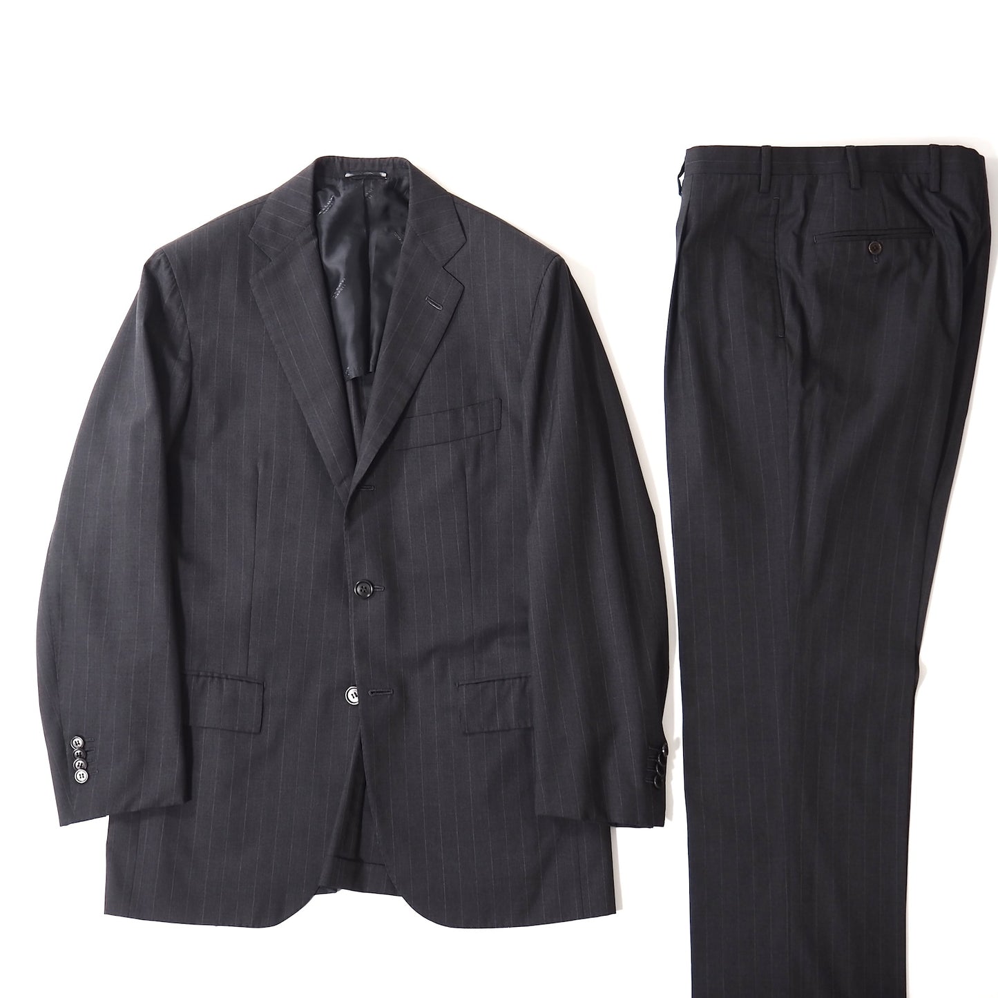 良品 キートン Kiton イタリア製 Diamante Blu ウール スーツ 46 グレー メンズ 正規品 5-YK008