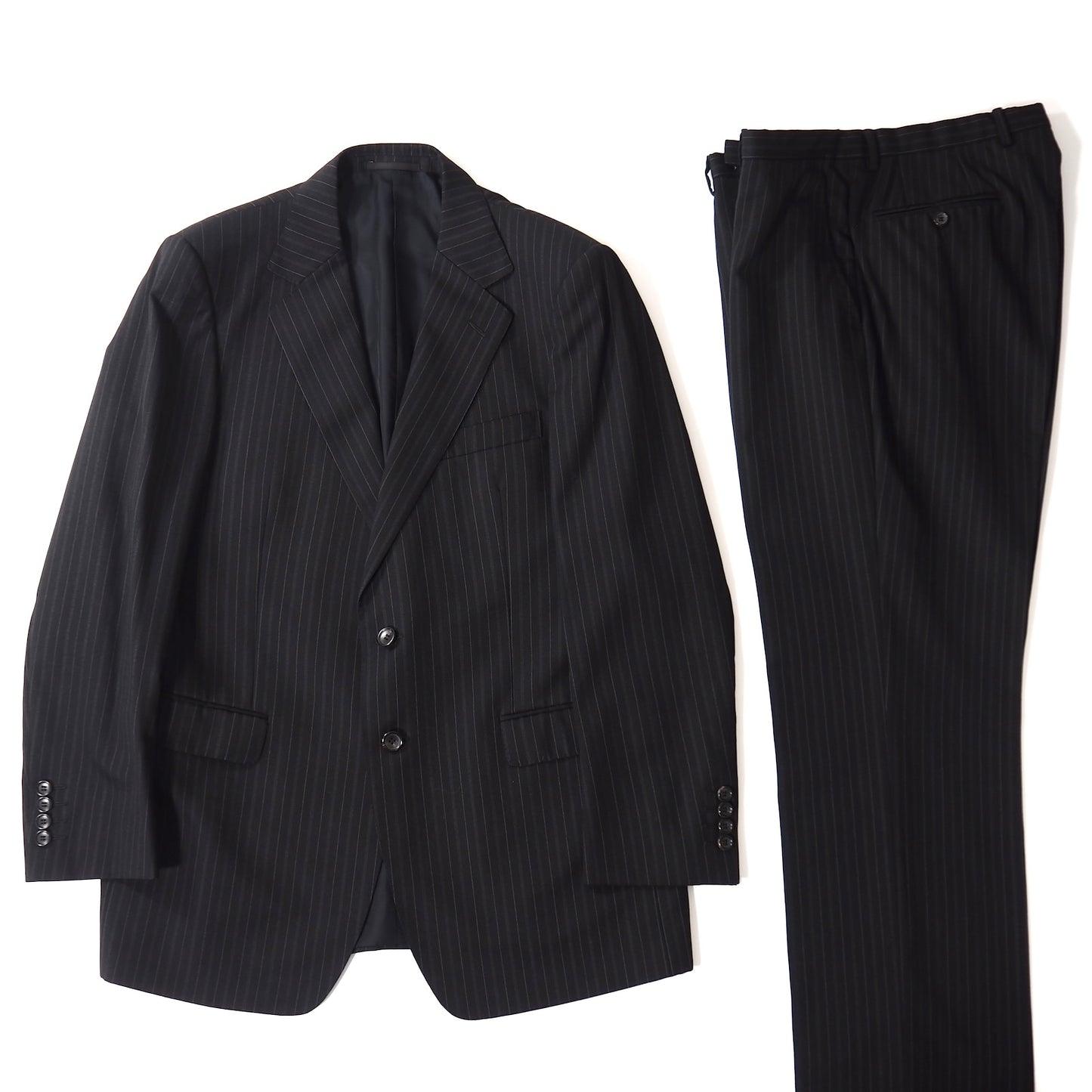 美品 グッチ GUCCI トムフォード期 ウール スーツ 52 ブラック ストライプ メンズ 正規品 5-YK010