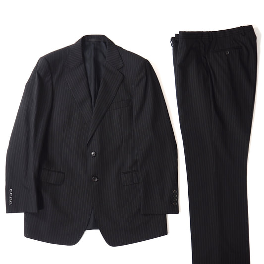 美品 グッチ GUCCI トムフォード期 ウール スーツ 52 ブラック ストライプ メンズ 正規品 5-YK010