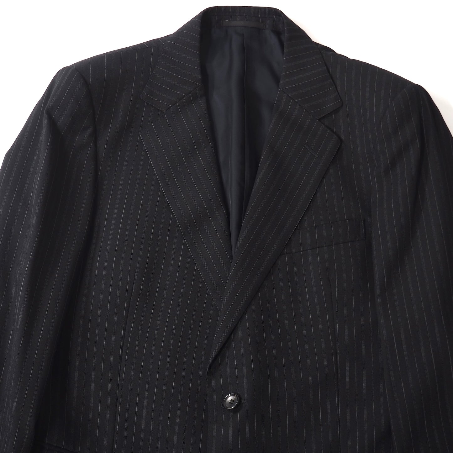 美品 グッチ GUCCI トムフォード期 ウール スーツ 52 ブラック ストライプ メンズ 正規品 5-YK010