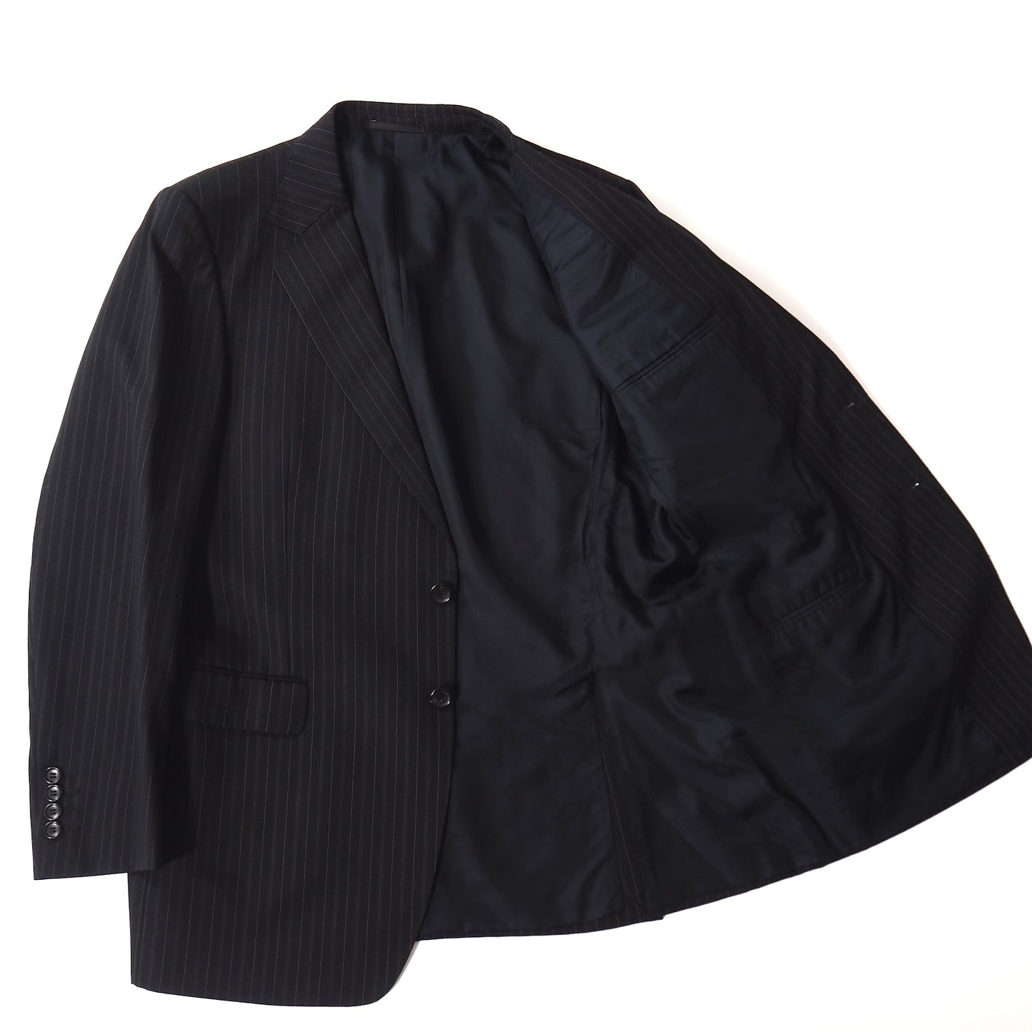 美品 グッチ GUCCI トムフォード期 ウール スーツ 52 ブラック ストライプ メンズ 正規品 5-YK010