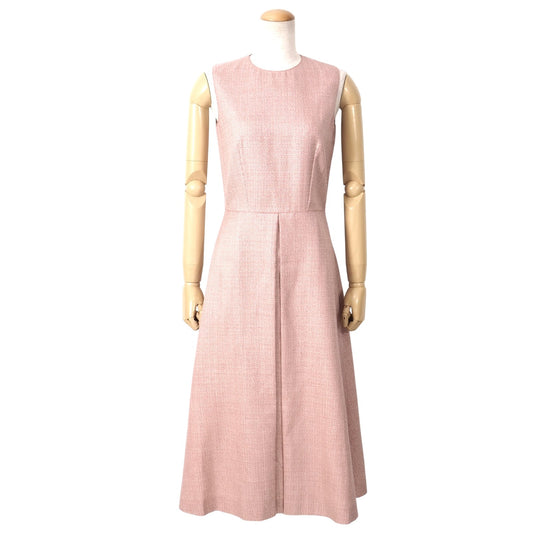 美品 キートン Kiton 現行 カシミヤ シルク Aライン ワンピース 40 ピンク レディース 正規品 5-YK012