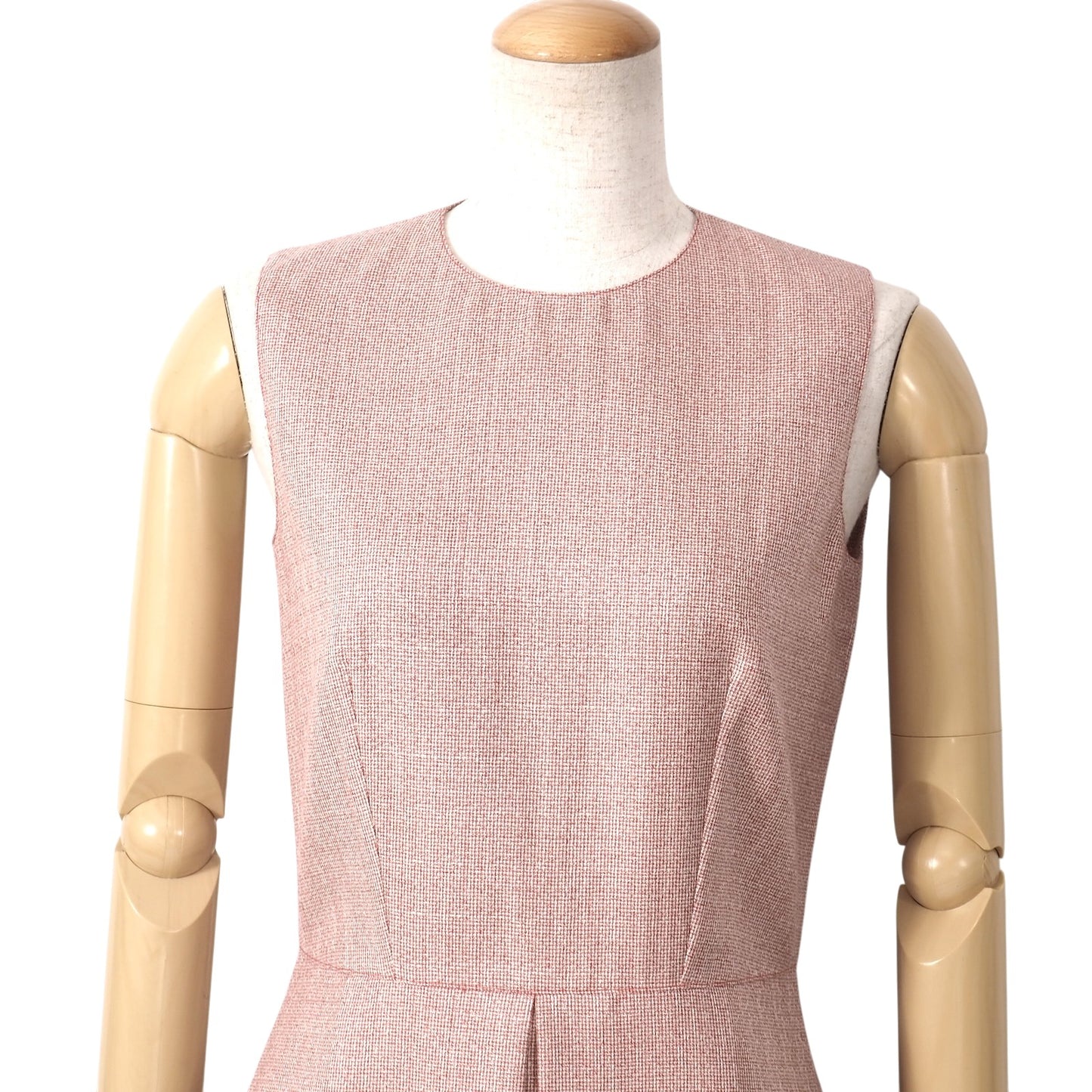 美品 キートン Kiton 現行 カシミヤ シルク Aライン ワンピース 40 ピンク レディース 正規品 5-YK012