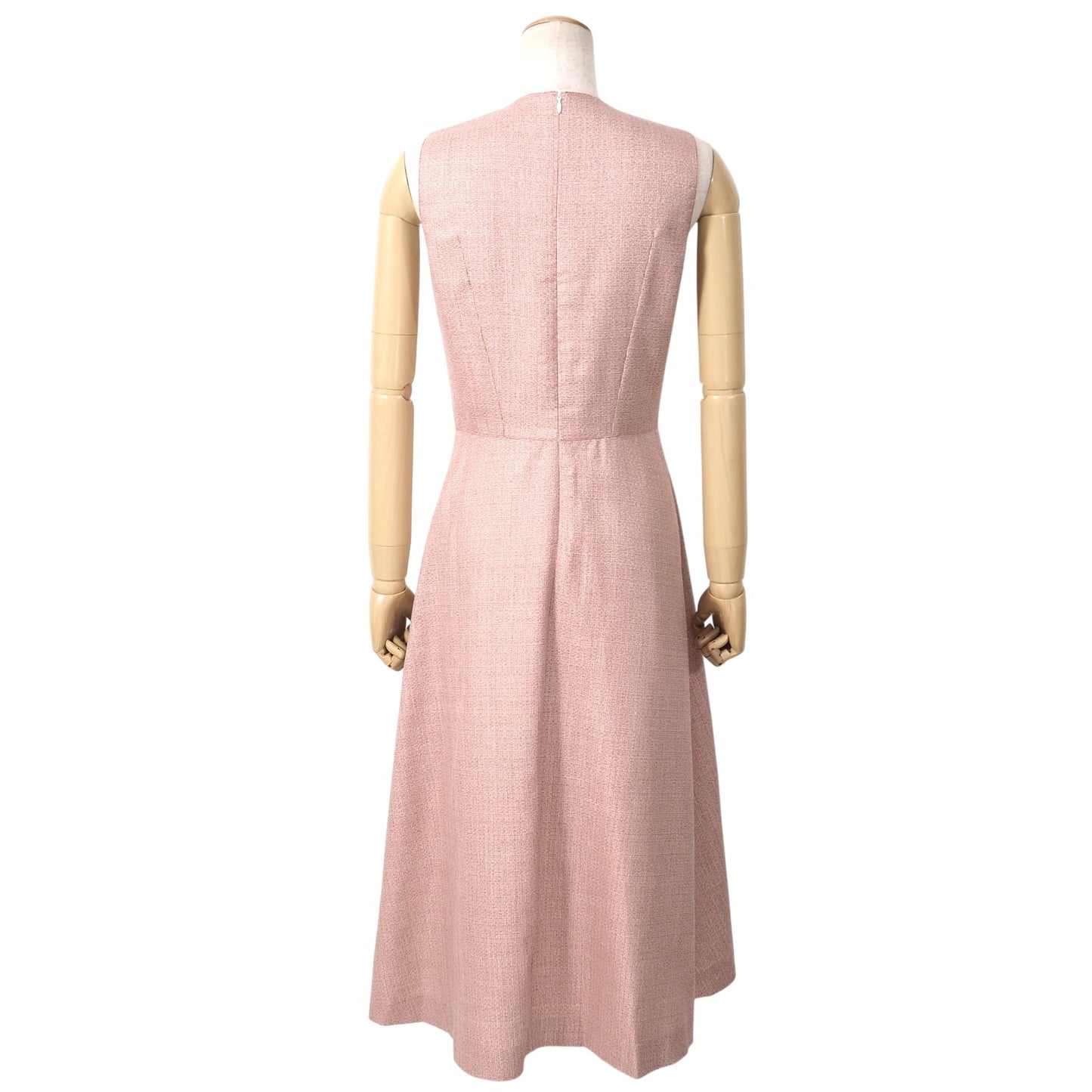 美品 キートン Kiton 現行 カシミヤ シルク Aライン ワンピース 40 ピンク レディース 正規品 5-YK012