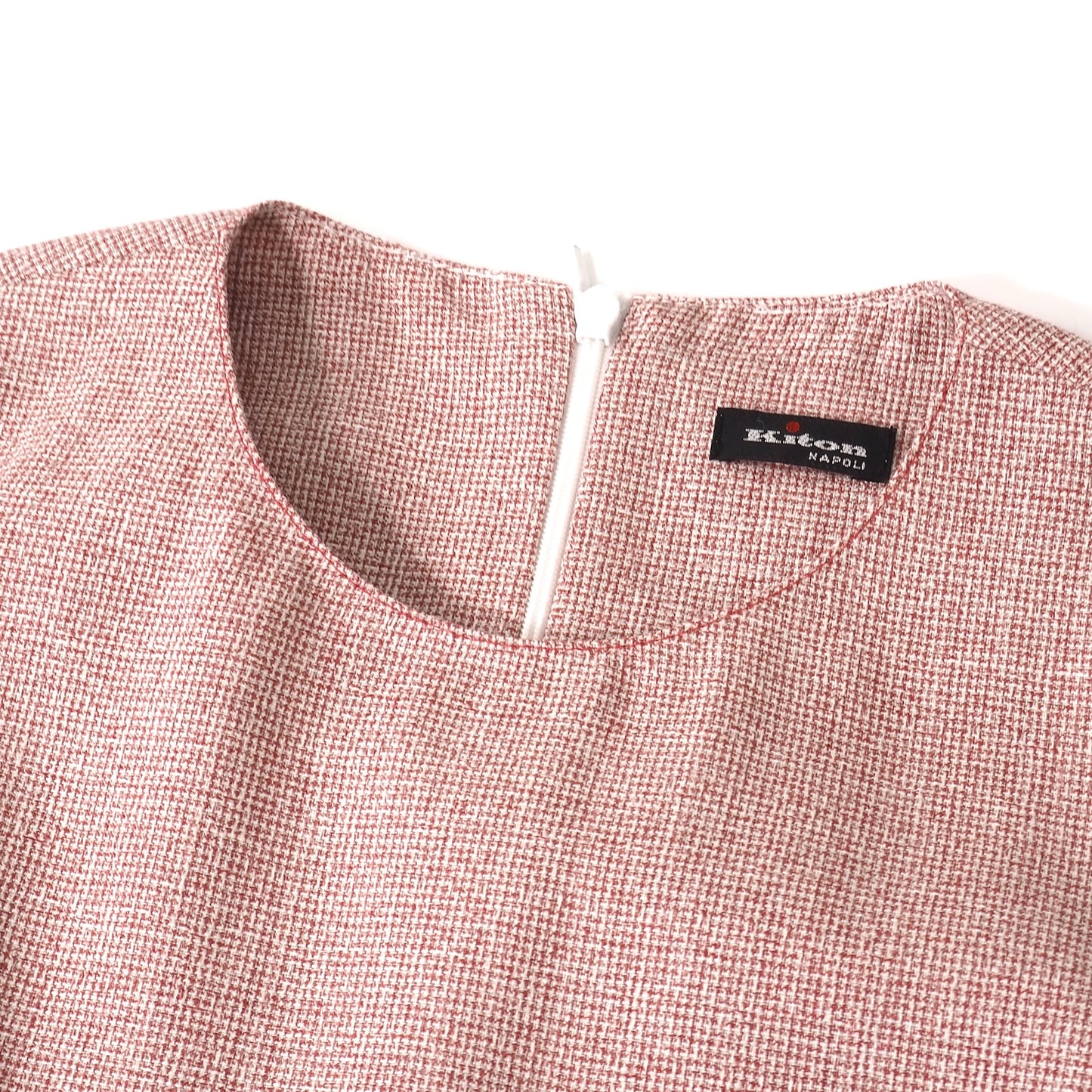 美品 キートン Kiton 現行 カシミヤ シルク Aライン ワンピース 40 ピンク レディース 正規品 5-YK012