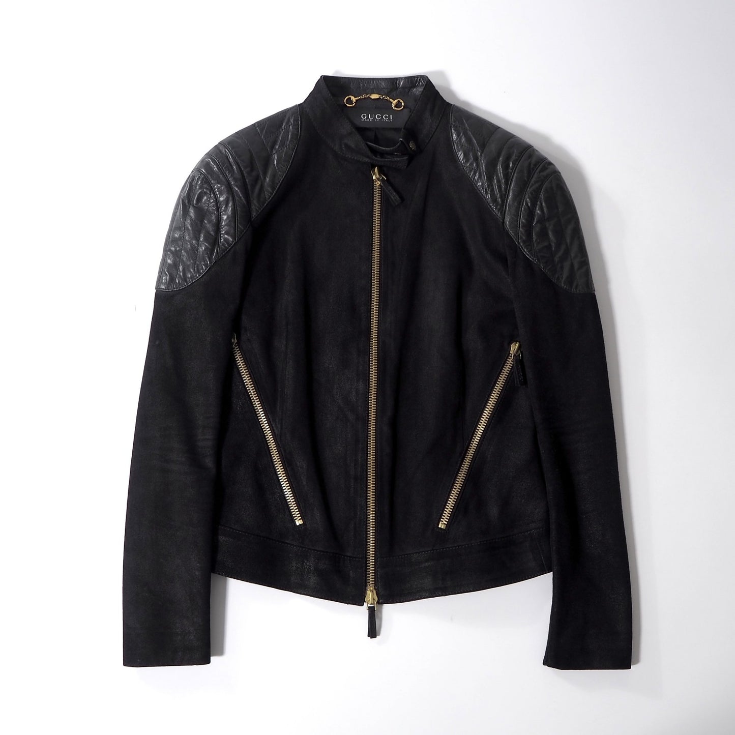 グッチ GUCCI トムフォード期 レザー ライダース ジャケット 36 ブラック レディース 正規品 5-YL003