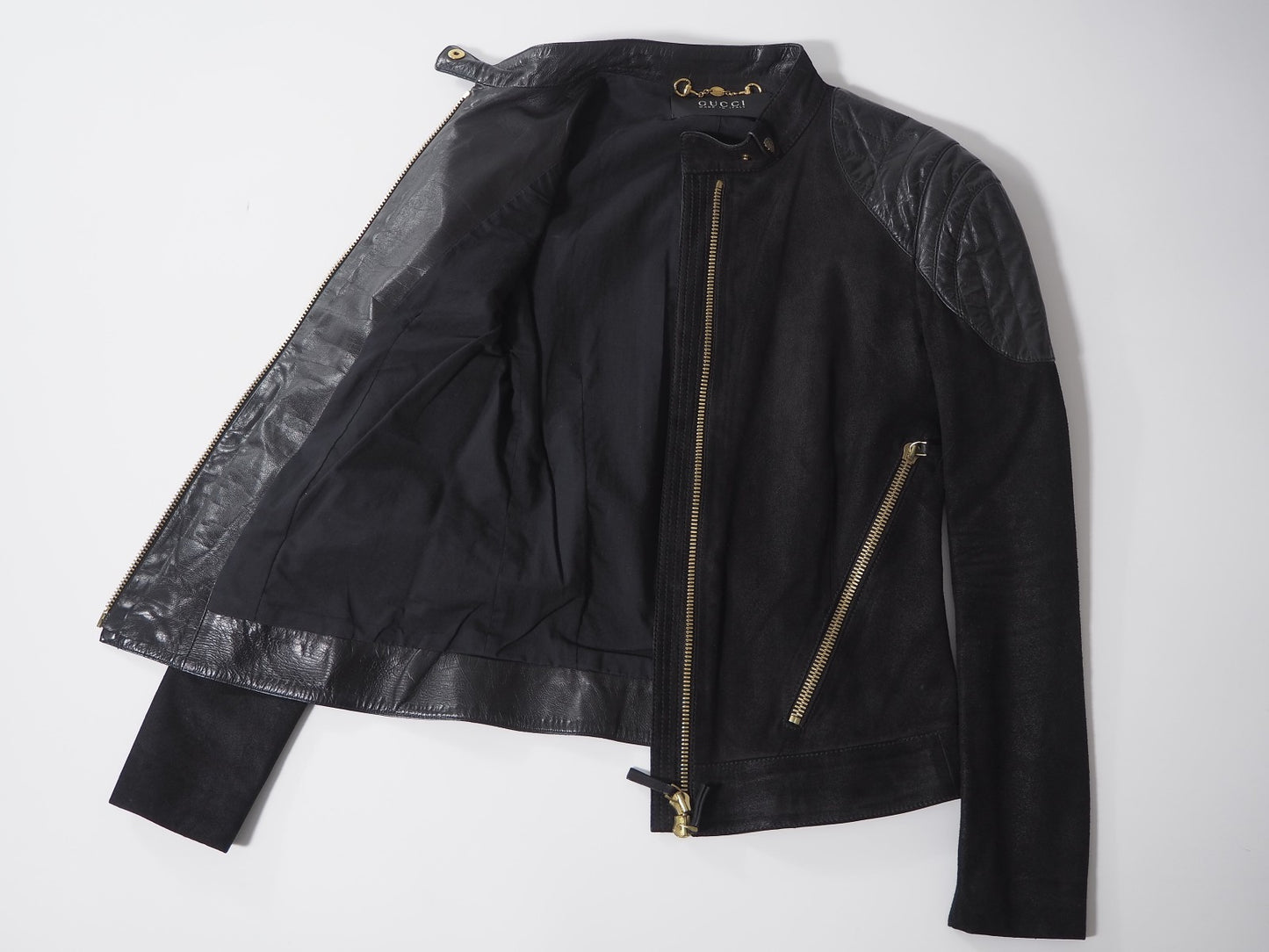 グッチ GUCCI トムフォード期 レザー ライダース ジャケット 36 ブラック レディース 正規品 5-YL003