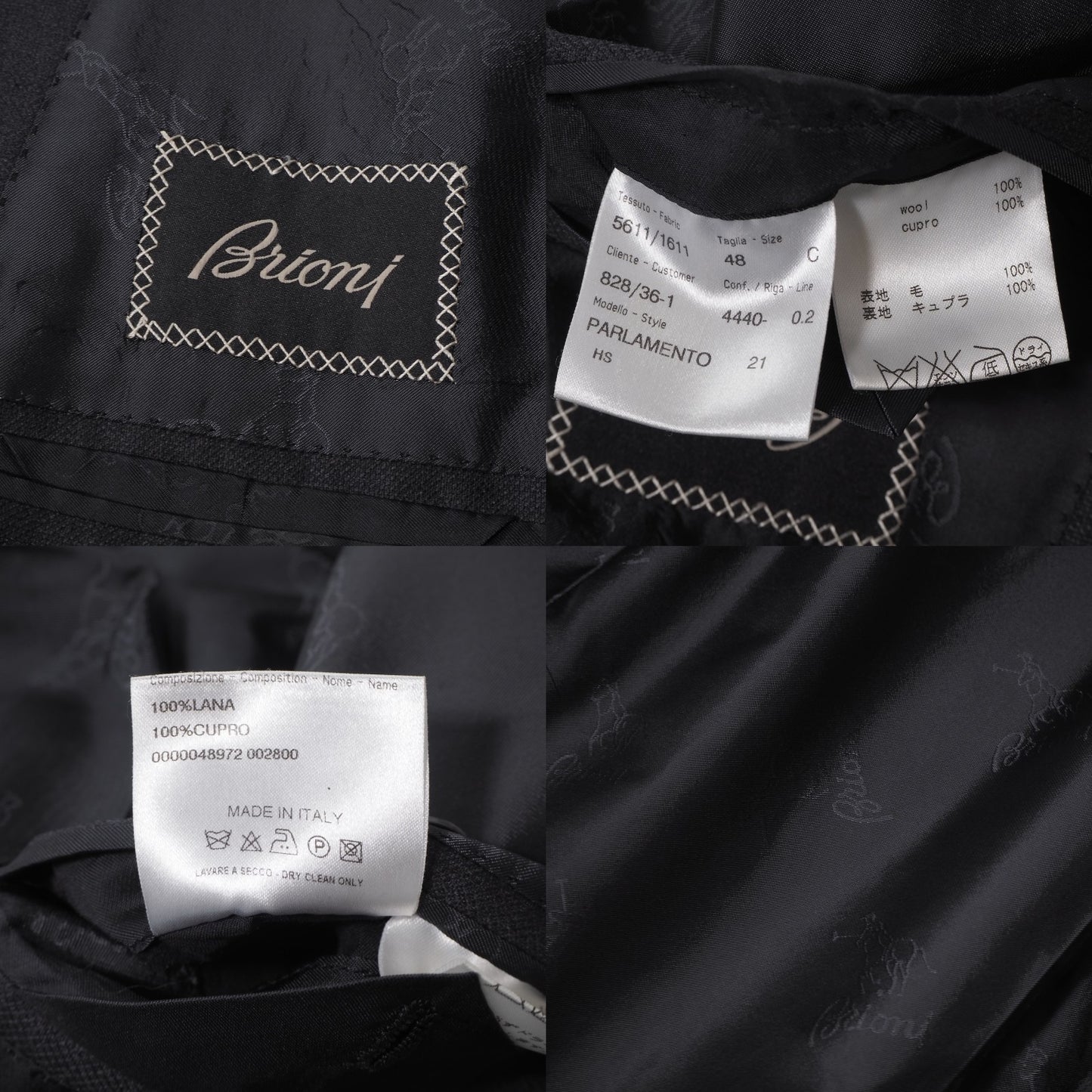 ブリオーニ Brioni イタリア製 スーツ ジャケット パンツ 48 ダークグレー メンズ 正規品 5-YL010