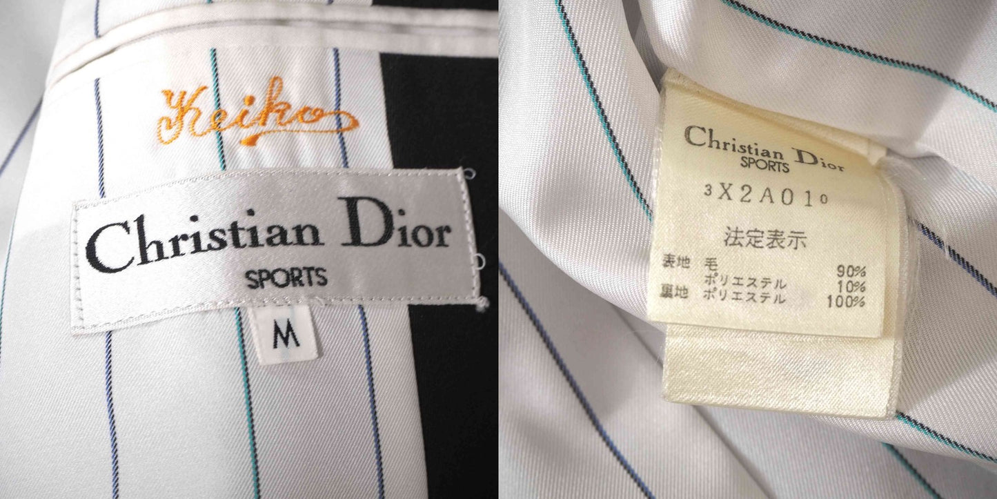 クリスチャンディオール Christian Dior ヴィンテージ 金ボタン ダブルブレスト ジャケット M ダークネイビー レディース 正規品 5-YL012