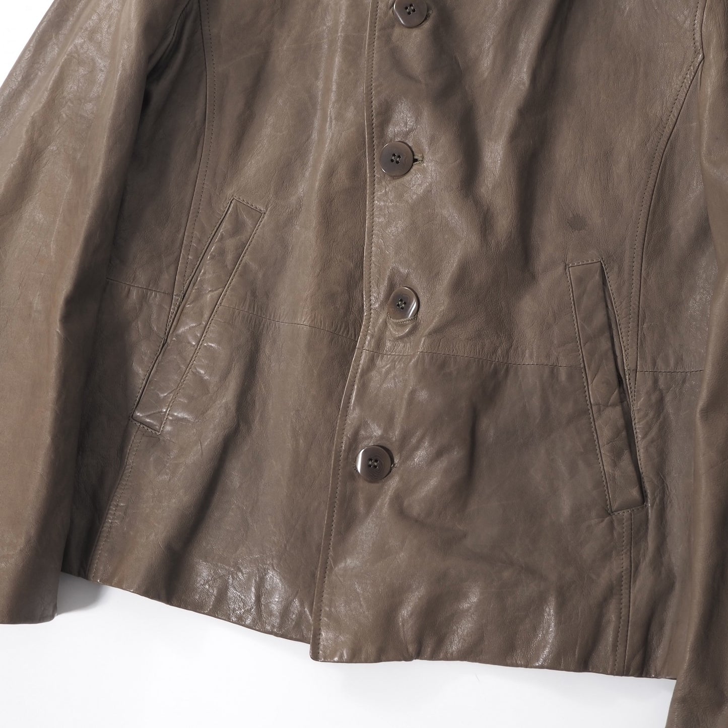 ジョルジオアルマーニ GIORGIO ARMANI イタリア製 ラムレザー ライダース ジャケット 52 ブラウン メンズ 正規品 5-YL015