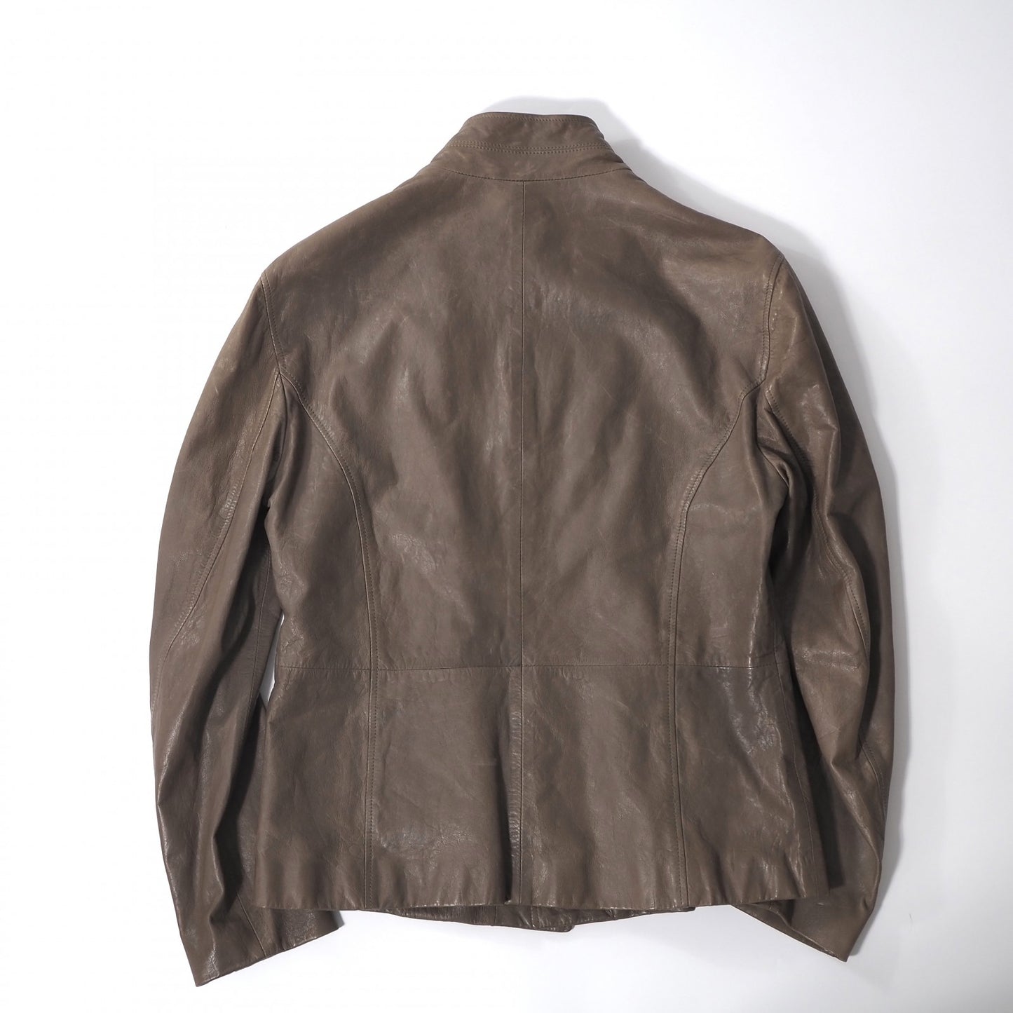 ジョルジオアルマーニ GIORGIO ARMANI イタリア製 ラムレザー ライダース ジャケット 52 ブラウン メンズ 正規品 5-YL015