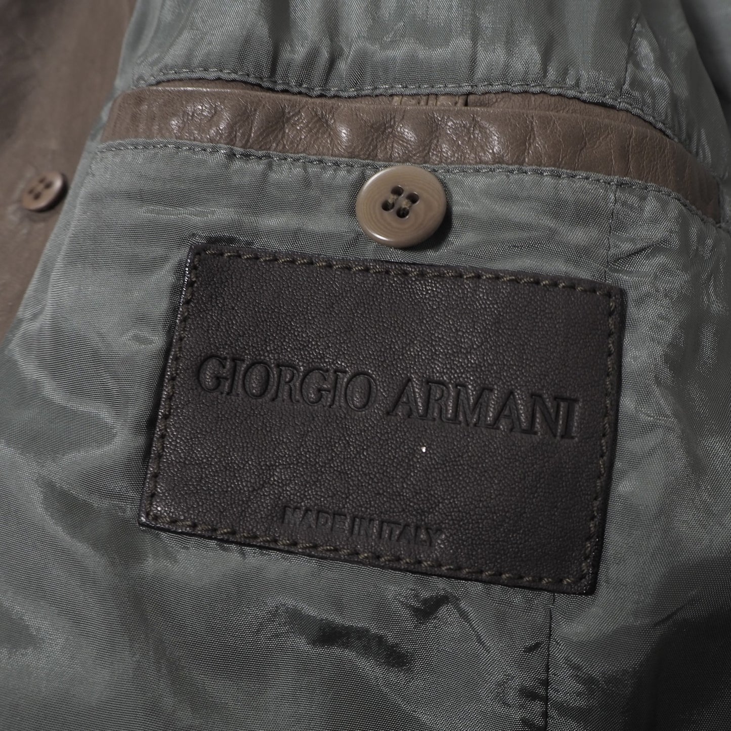 ジョルジオアルマーニ GIORGIO ARMANI イタリア製 ラムレザー ライダース ジャケット 52 ブラウン メンズ 正規品 5-YL015