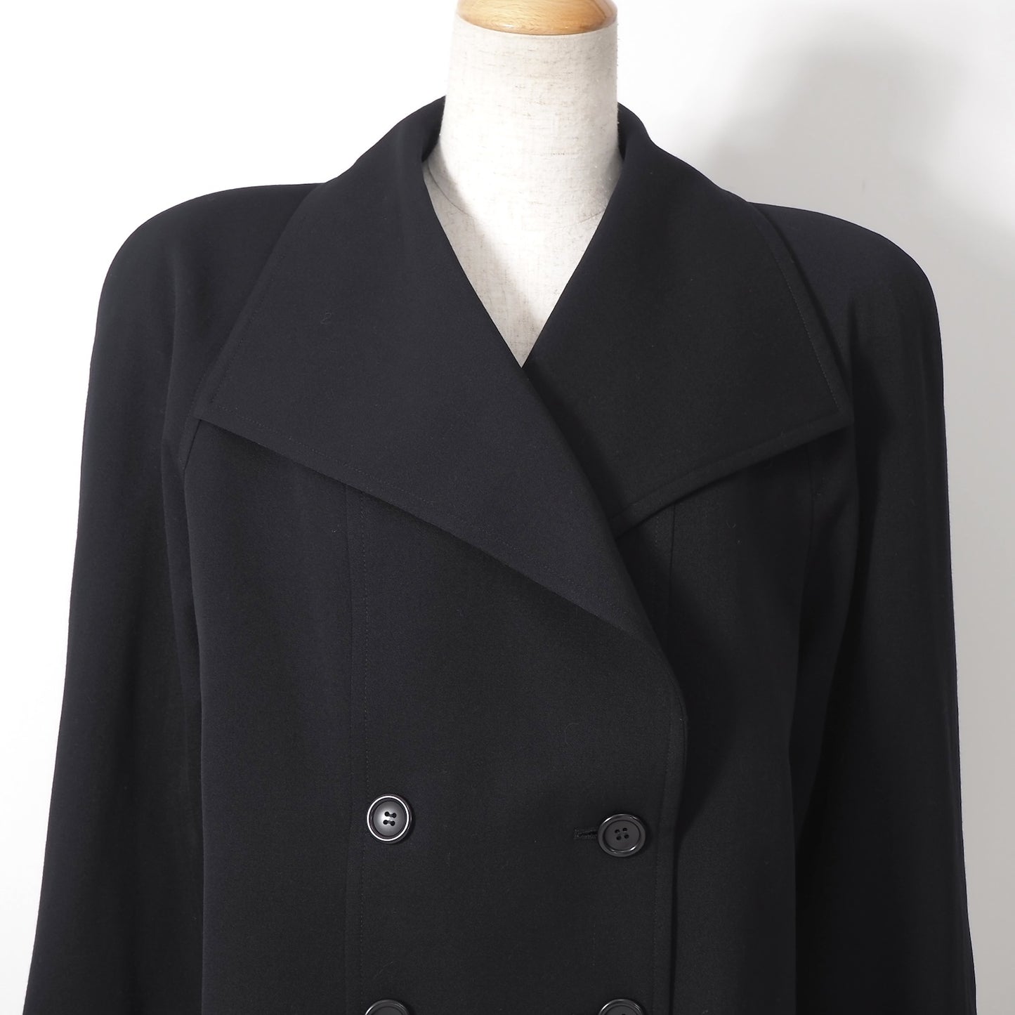 美品 クリスチャンディオール Christian Dior ウール ヴィンテージ プリーツ ジャケット M ブラック レディース 正規品 5-YL017