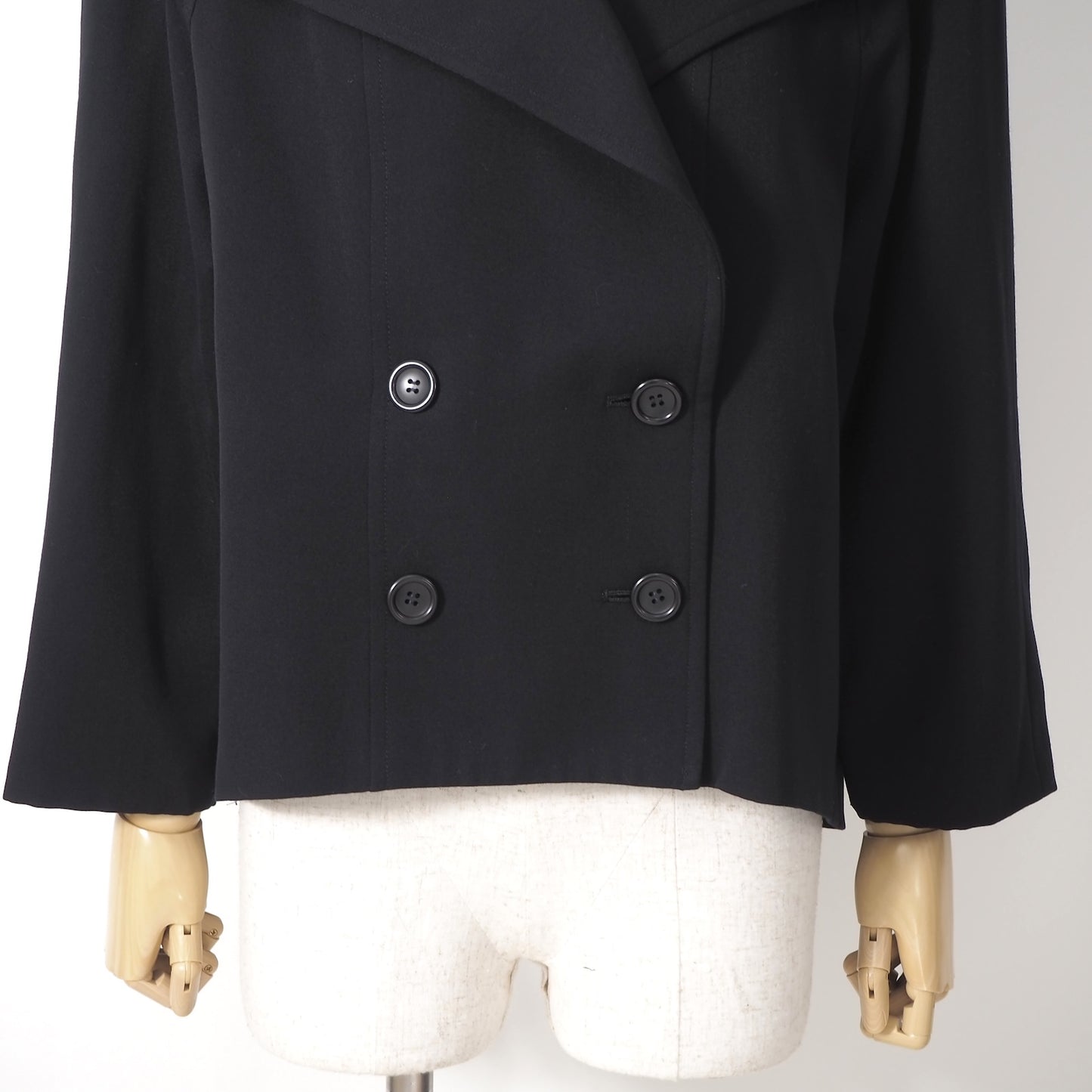 美品 クリスチャンディオール Christian Dior ウール ヴィンテージ プリーツ ジャケット M ブラック レディース 正規品 5-YL017