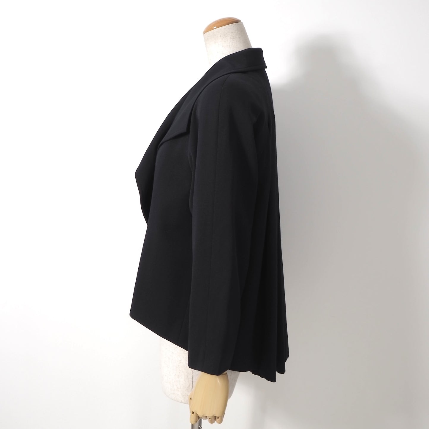 美品 クリスチャンディオール Christian Dior ウール ヴィンテージ プリーツ ジャケット M ブラック レディース 正規品 5-YL017