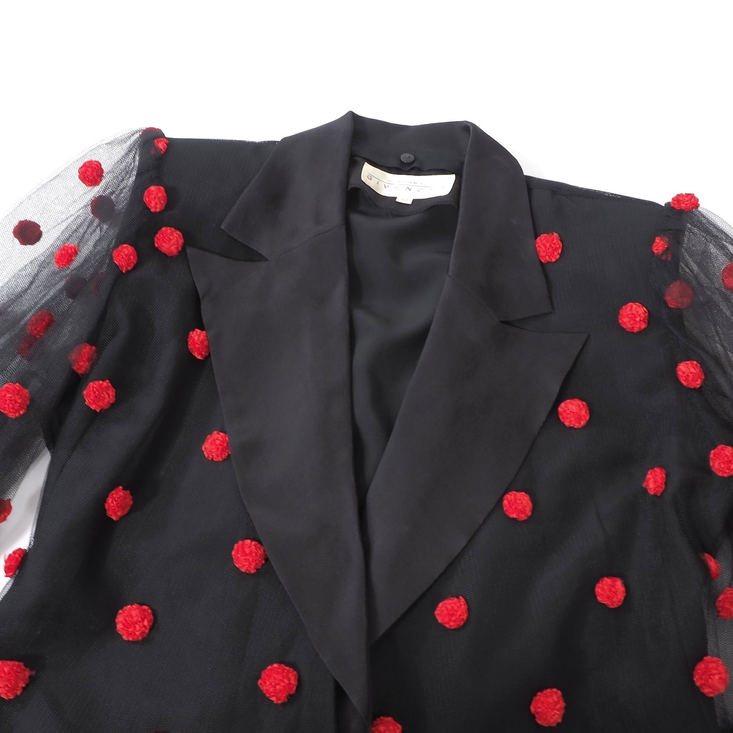 美品 ジバンシー GIVENCHY ヴィンテージ シアー ジャケット 10 ブラック レディース 正規品 5-YL020