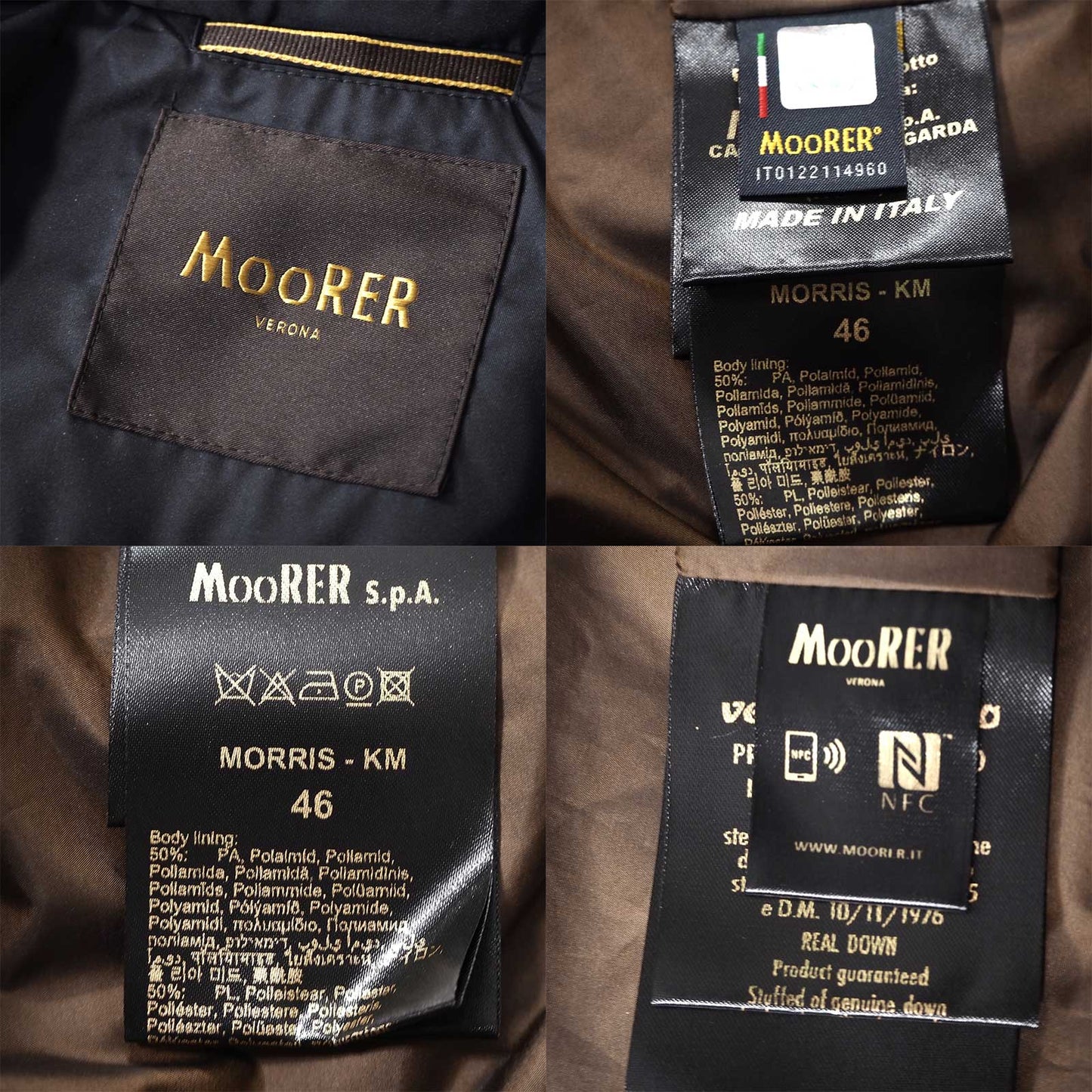 極美品 ムーレー MooRER イタリア製 近年モデル MORRIS-KM ファー付 ダウンジャケット 46 ダークネイビー メンズ 正規品 5-ZD004