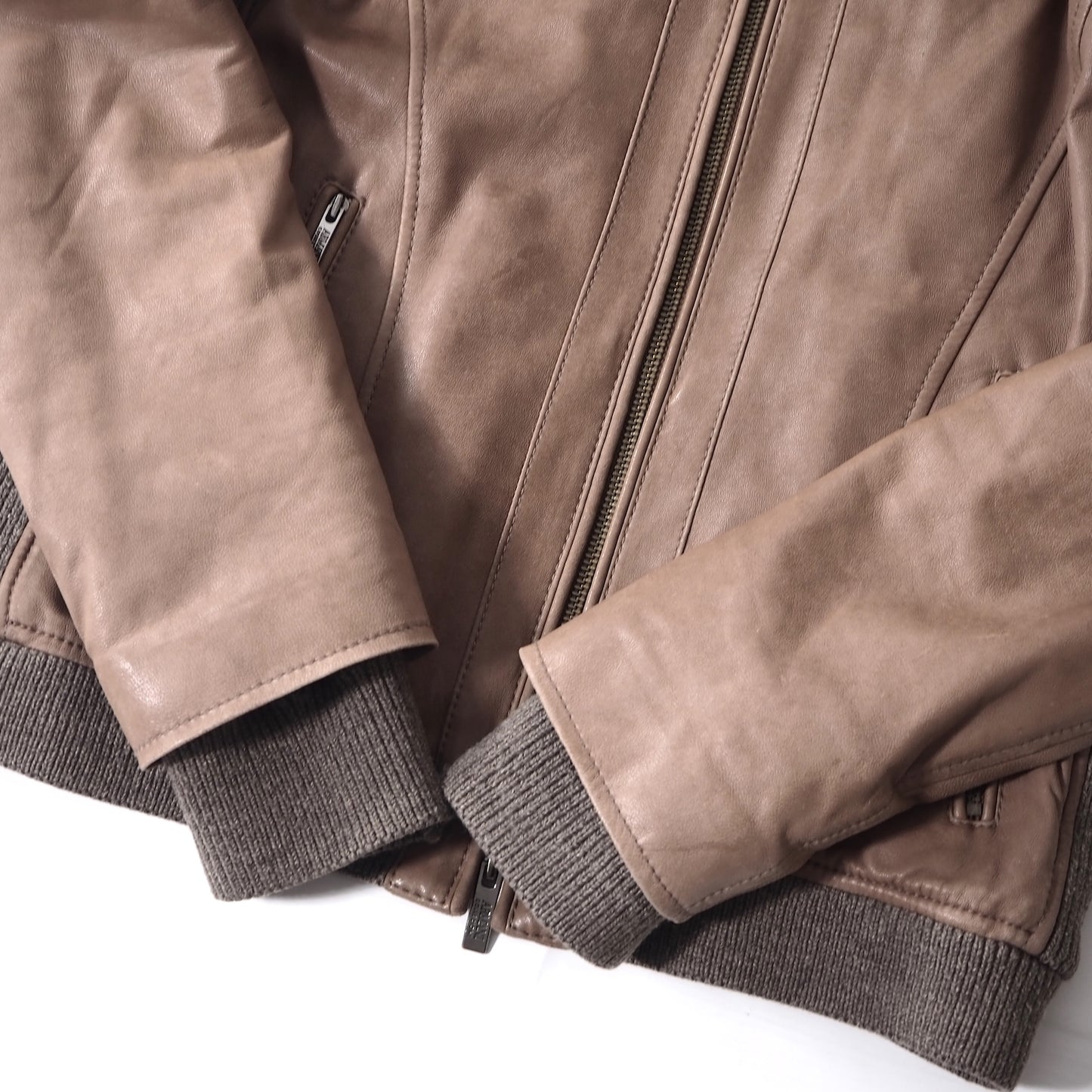 アルマーニコレツィオーニ ARMANI COLLEZIONI イタリア製 ラムスキン フーデッド レザージャケット 48 ブラウン メンズ 正規品 5-ZD006