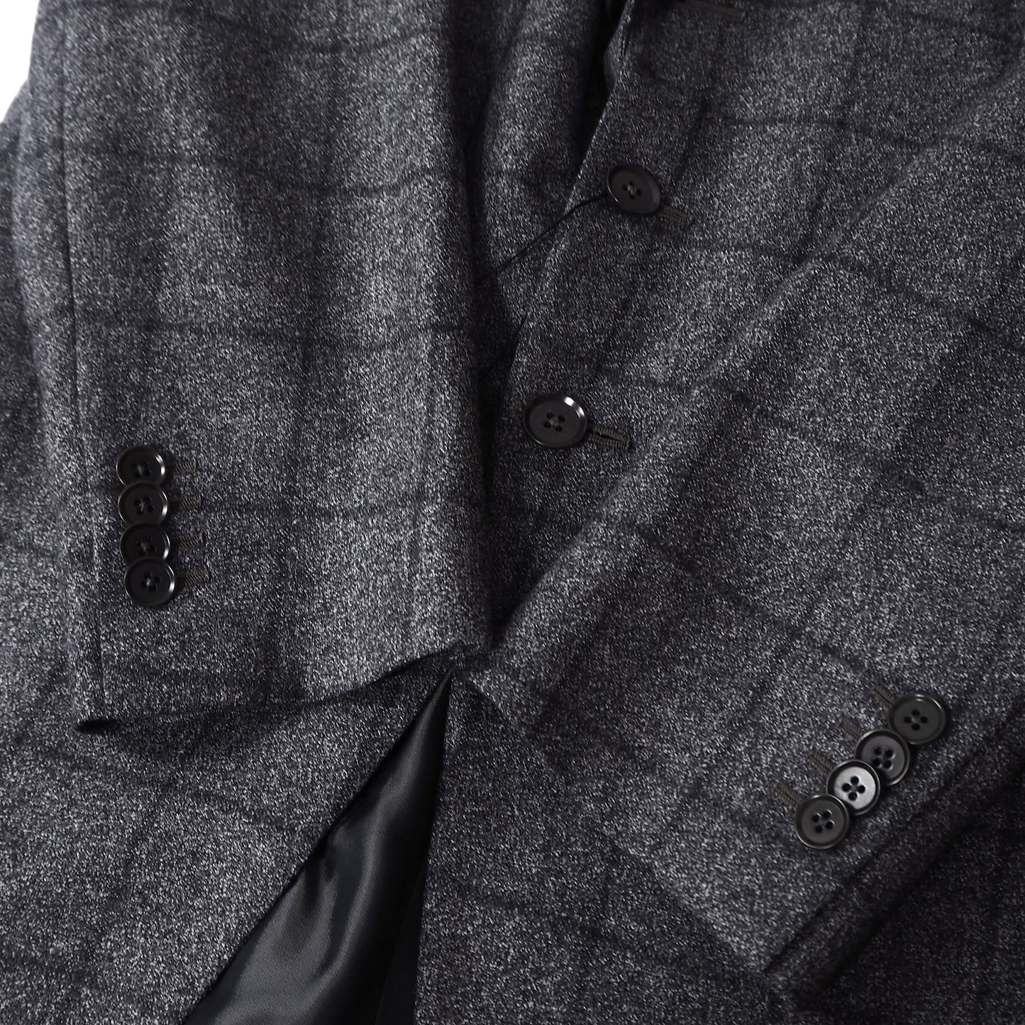 極美品 イザイア ISAIA イタリア製 ラペルピン付 ウール スーツ セットアップ 46 グレー チェック メンズ 正規品 5-ZD014