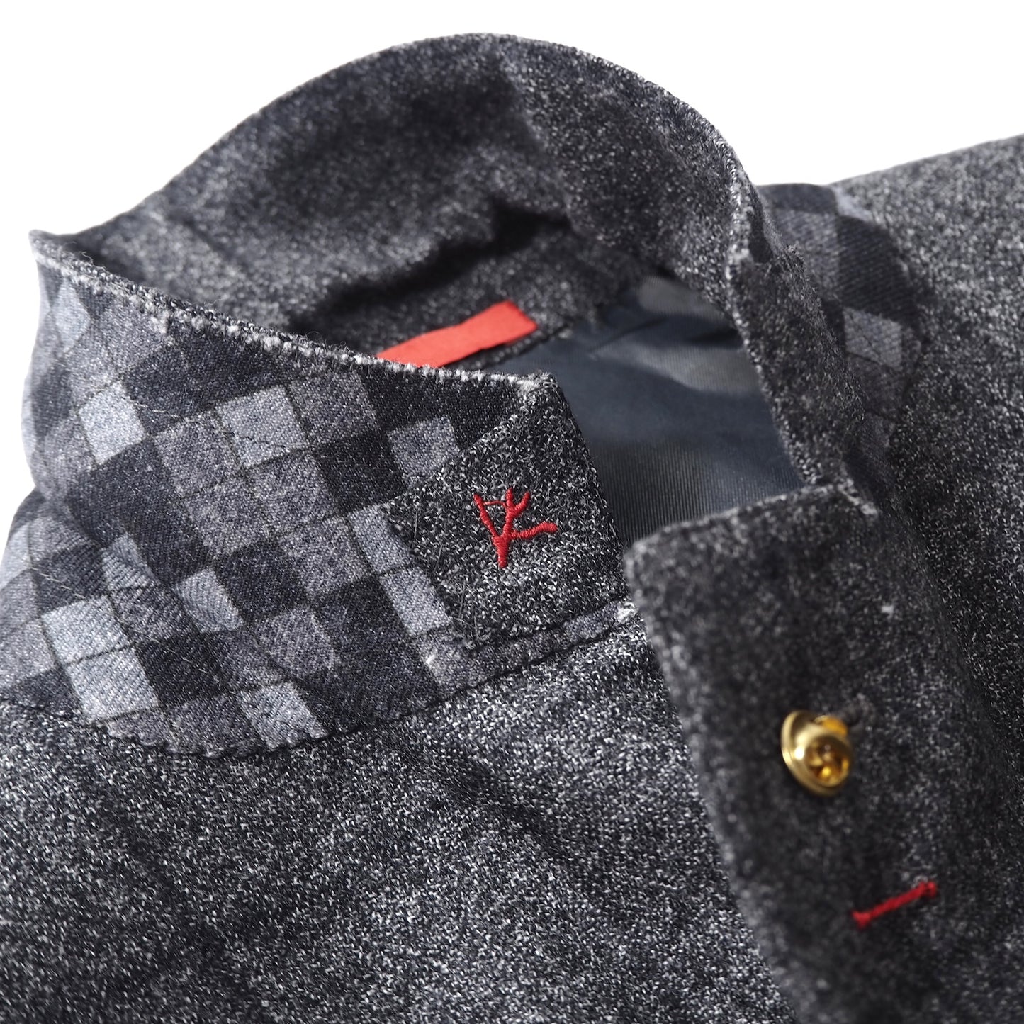 極美品 イザイア ISAIA イタリア製 ラペルピン付 ウール スーツ セットアップ 46 グレー チェック メンズ 正規品 5-ZD014