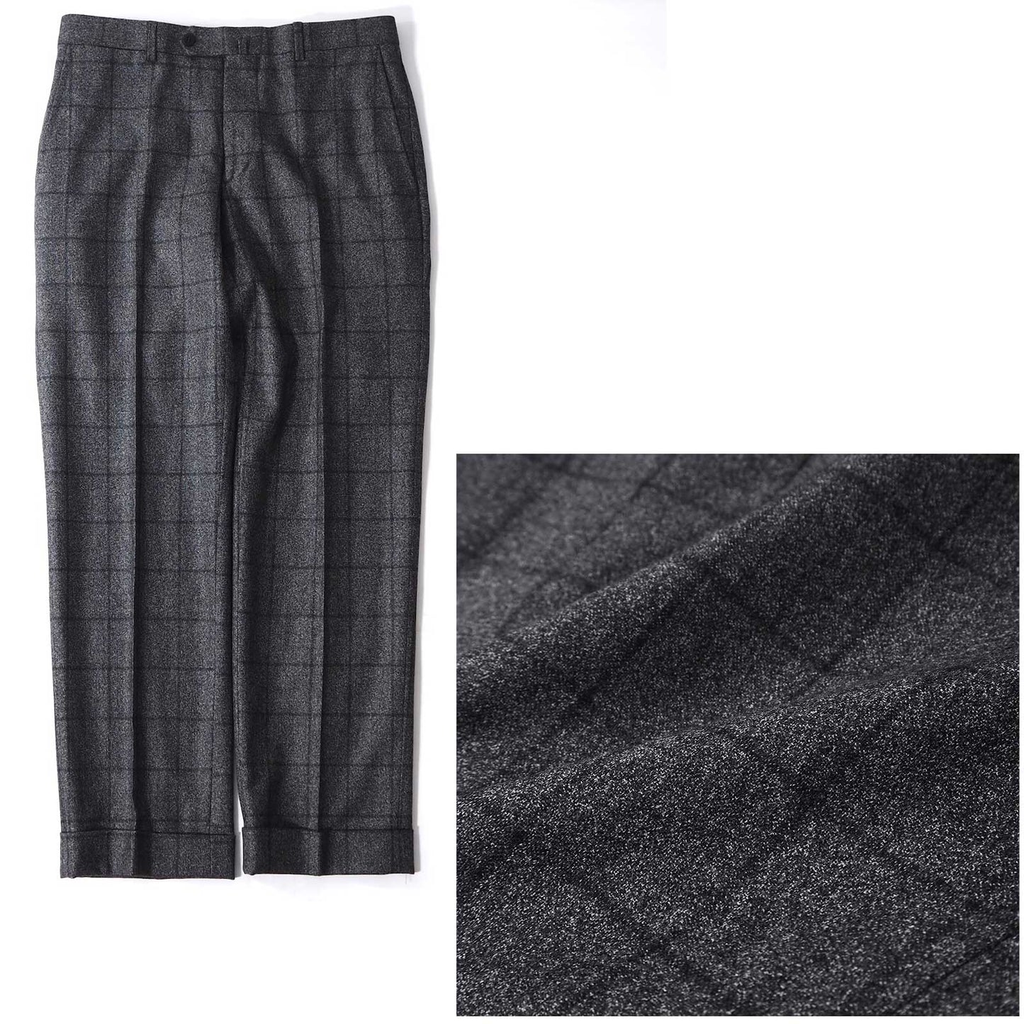 極美品 イザイア ISAIA イタリア製 ラペルピン付 ウール スーツ セットアップ 46 グレー チェック メンズ 正規品 5-ZD014