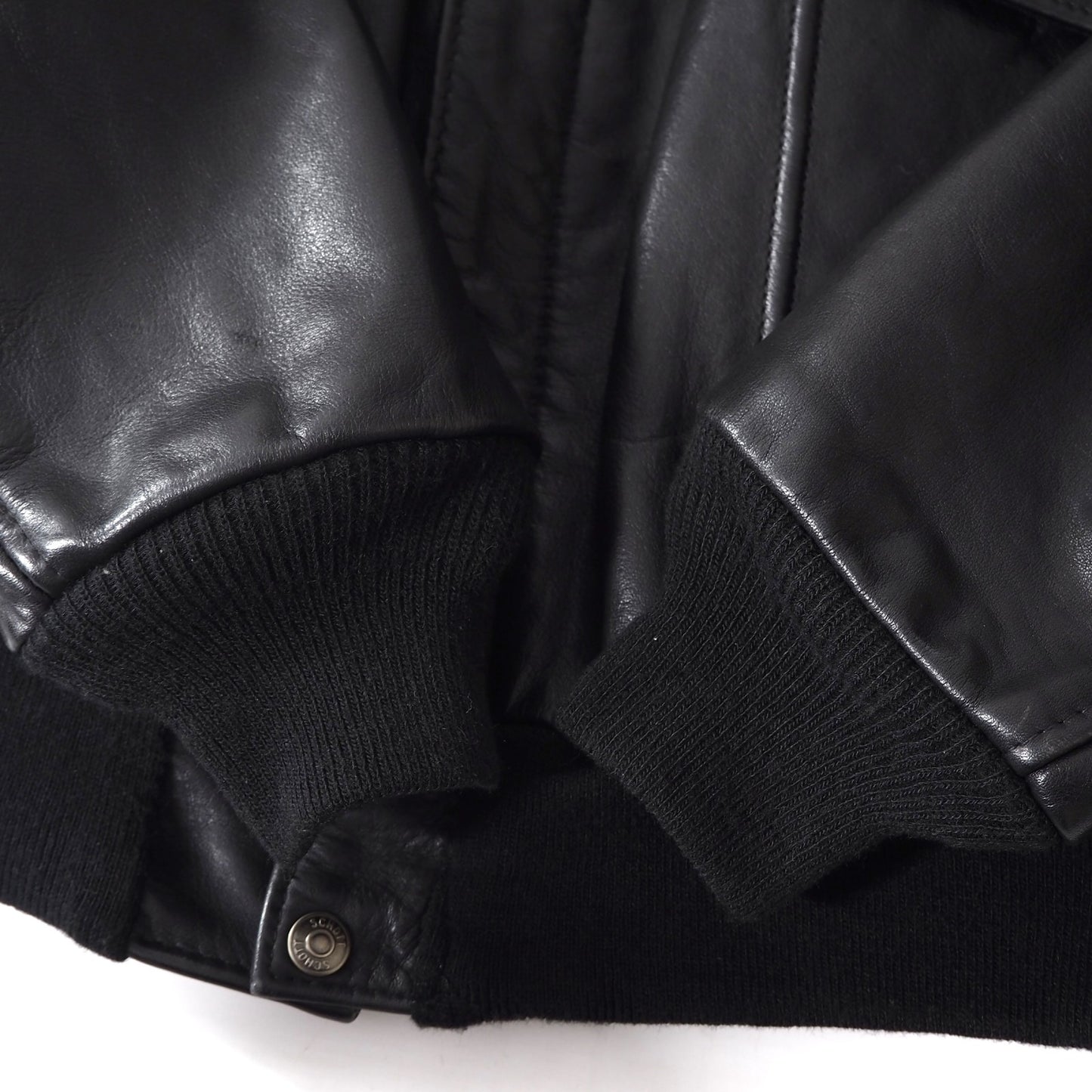 美品 ショット Schott 184sm USA製 近年モデル 襟付き ボアライナー レザー フライトジャケット 40 ブラック メンズ 正規品 5-ZD019