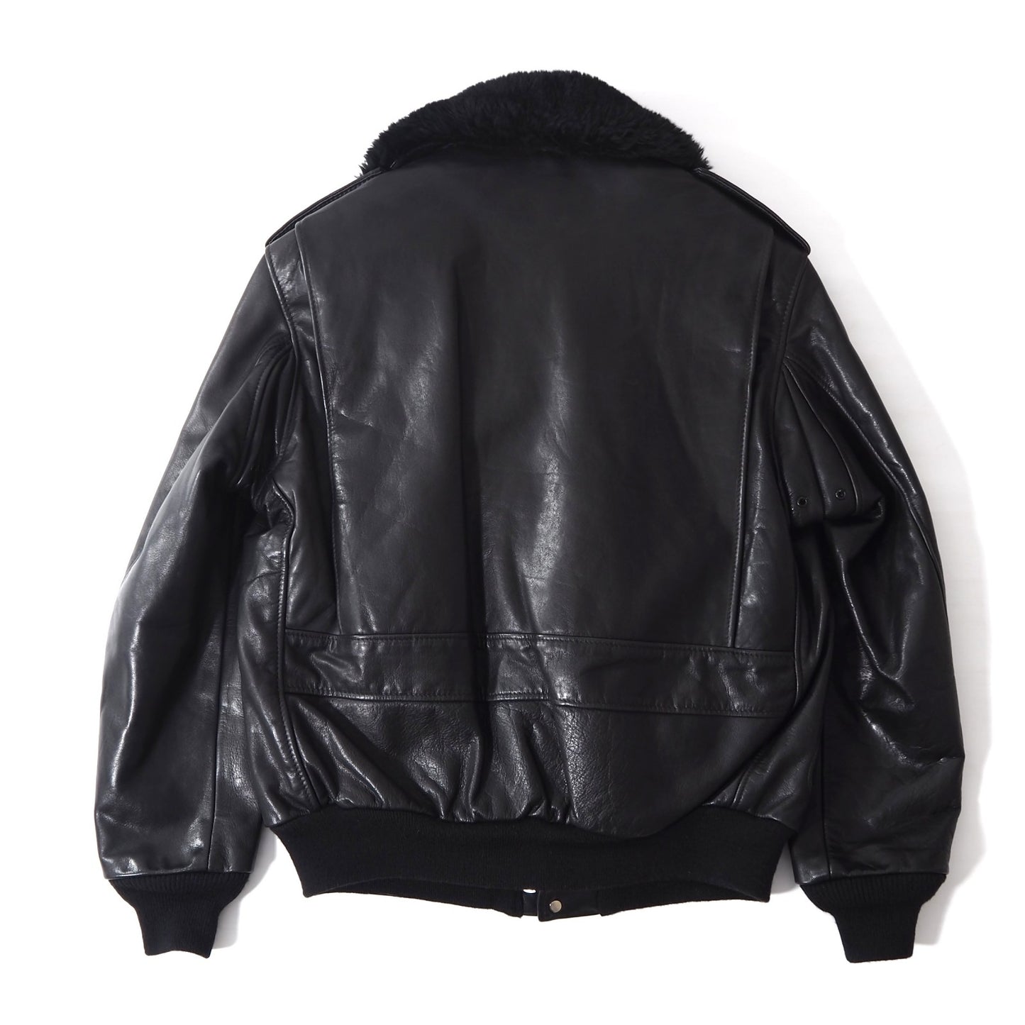 美品 ショット Schott 184sm USA製 近年モデル 襟付き ボアライナー レザー フライトジャケット 40 ブラック メンズ 正規品 5-ZD019