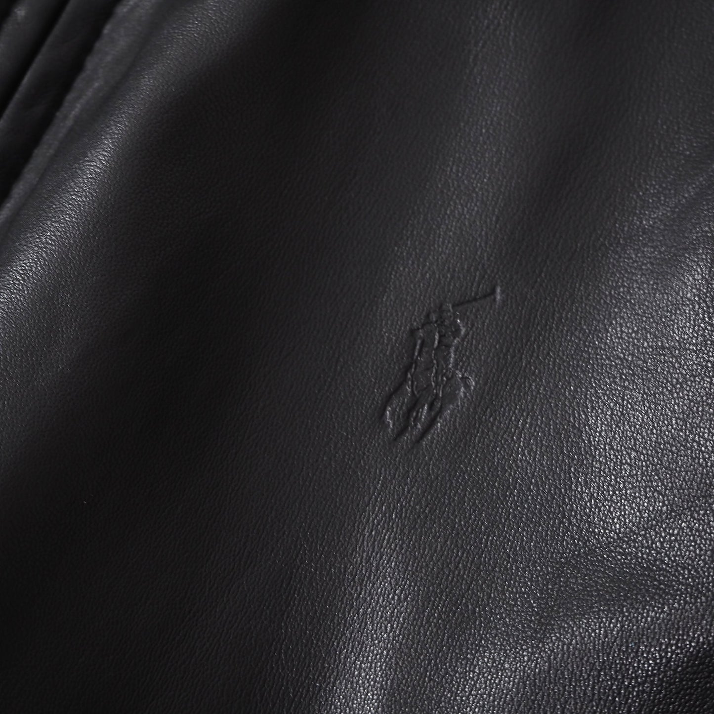 POLO RALPH LAUREN ポロラルフローレン スタンドカラー ラムレザー ジャケット 裏地チェック XL ブラック メンズ 正規品 5-ZD023