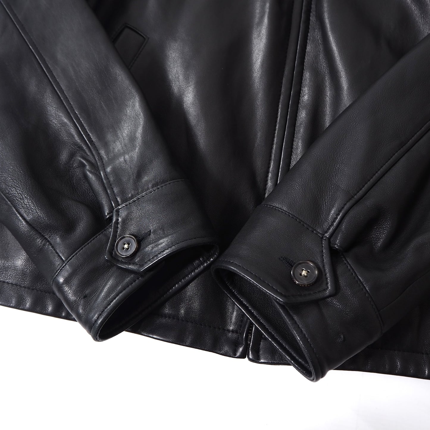 POLO RALPH LAUREN ポロラルフローレン スタンドカラー ラムレザー ジャケット 裏地チェック XL ブラック メンズ 正規品 5-ZD023