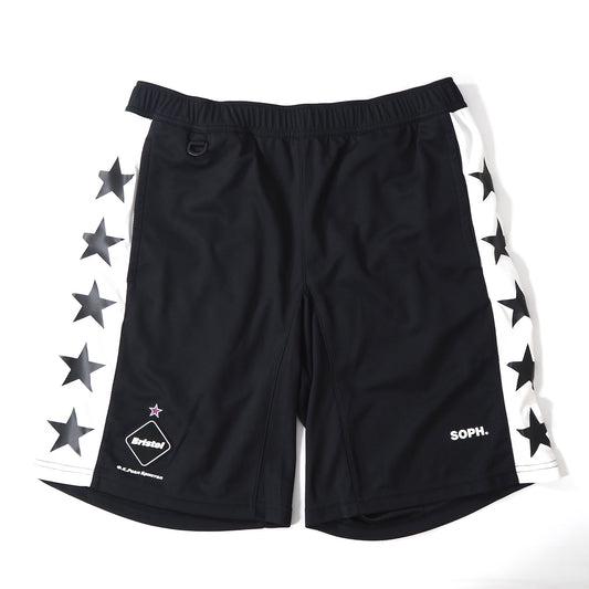 美品 F.C.Real Bristol エフシーレアルブリストル ソフ 18年製 スターサイドライン ハーフパンツ ショートパンツ M ブラック ホワイト メンズ 正規品 5-ZE085
